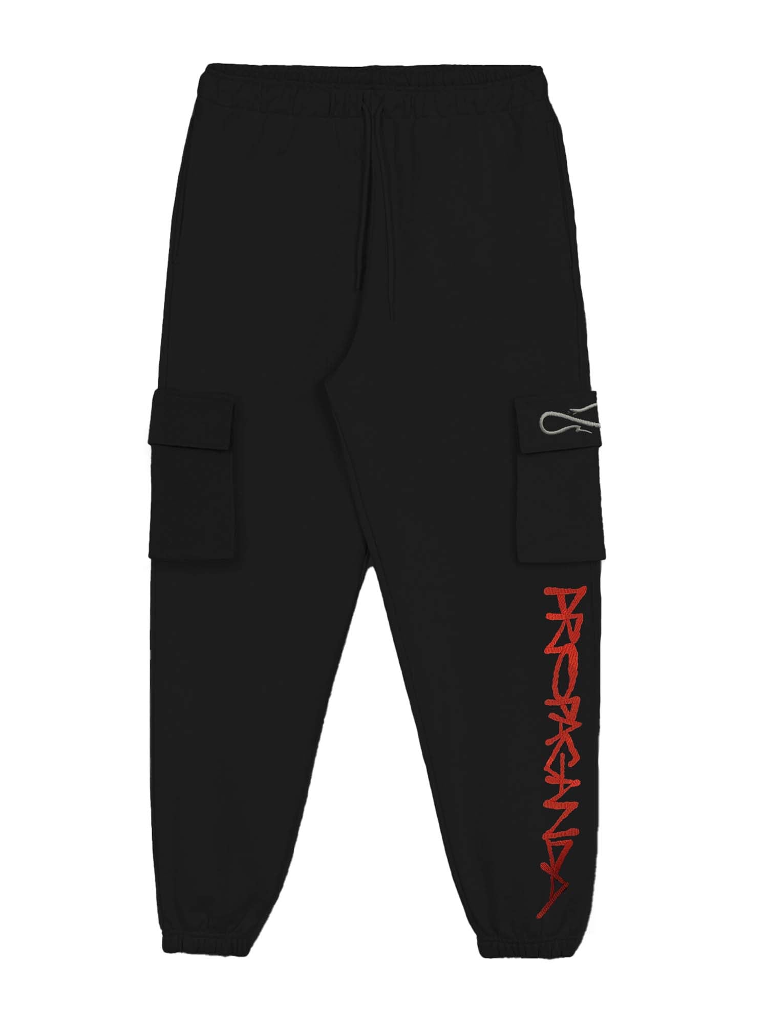 Propaganda Cargo Sweatpant Script Embroidery Nero
