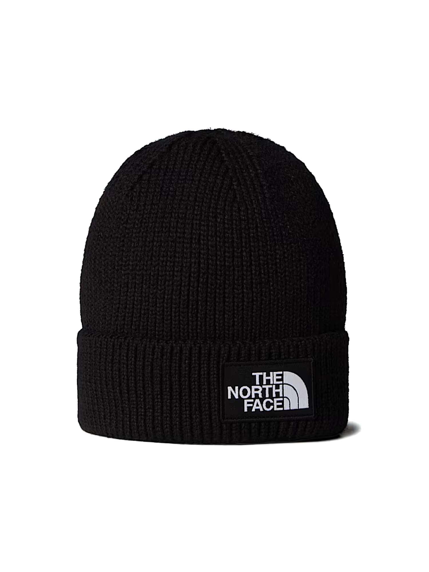 The North Face Berretto con risvolto e logo box TNF Nero