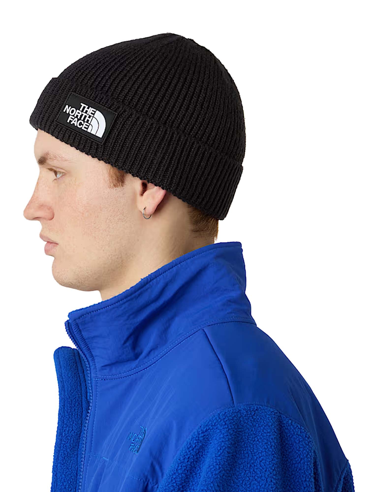 The North Face Berretto con risvolto e logo box TNF Nero