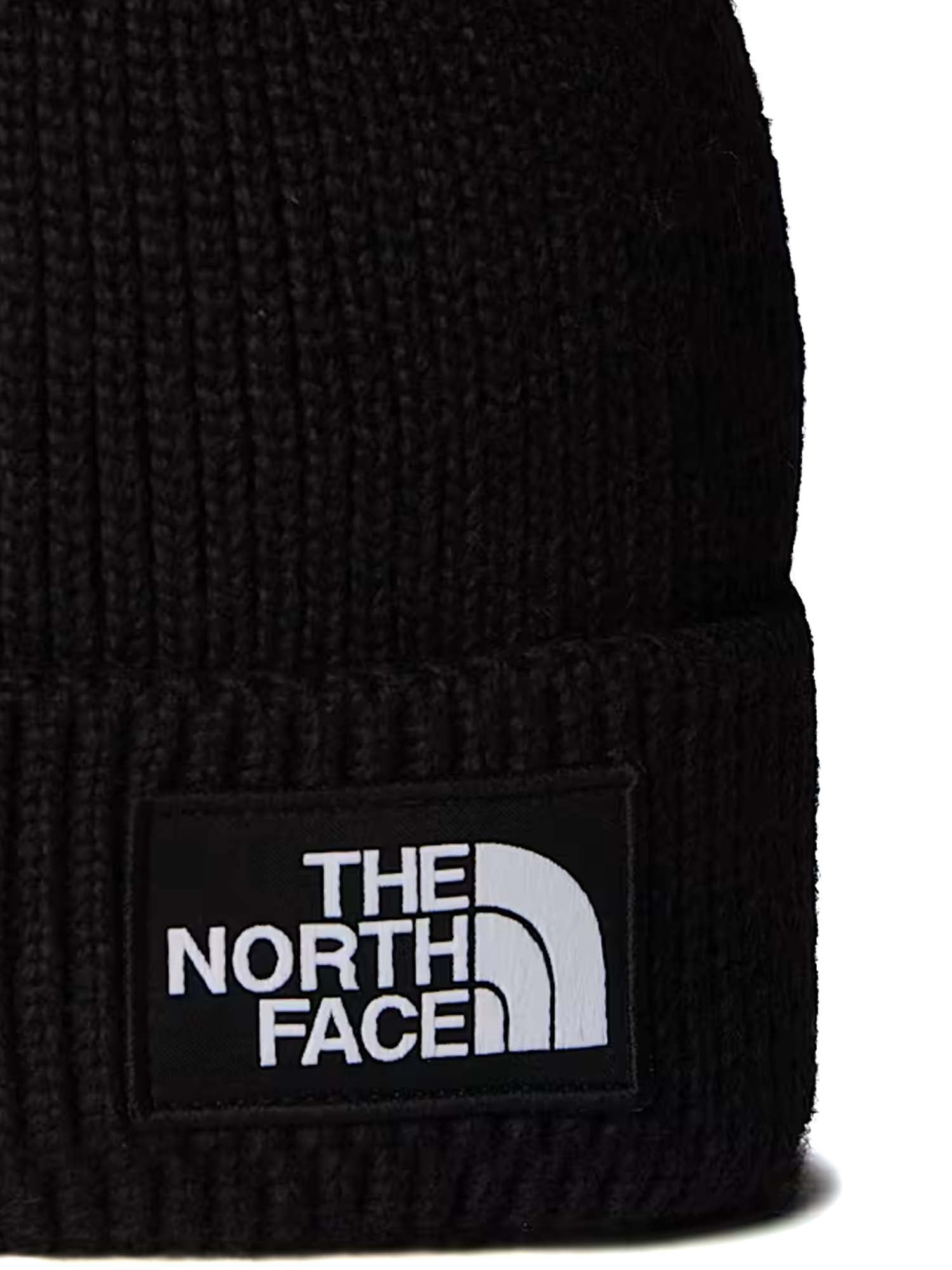 The North Face Berretto con risvolto e logo box TNF Nero