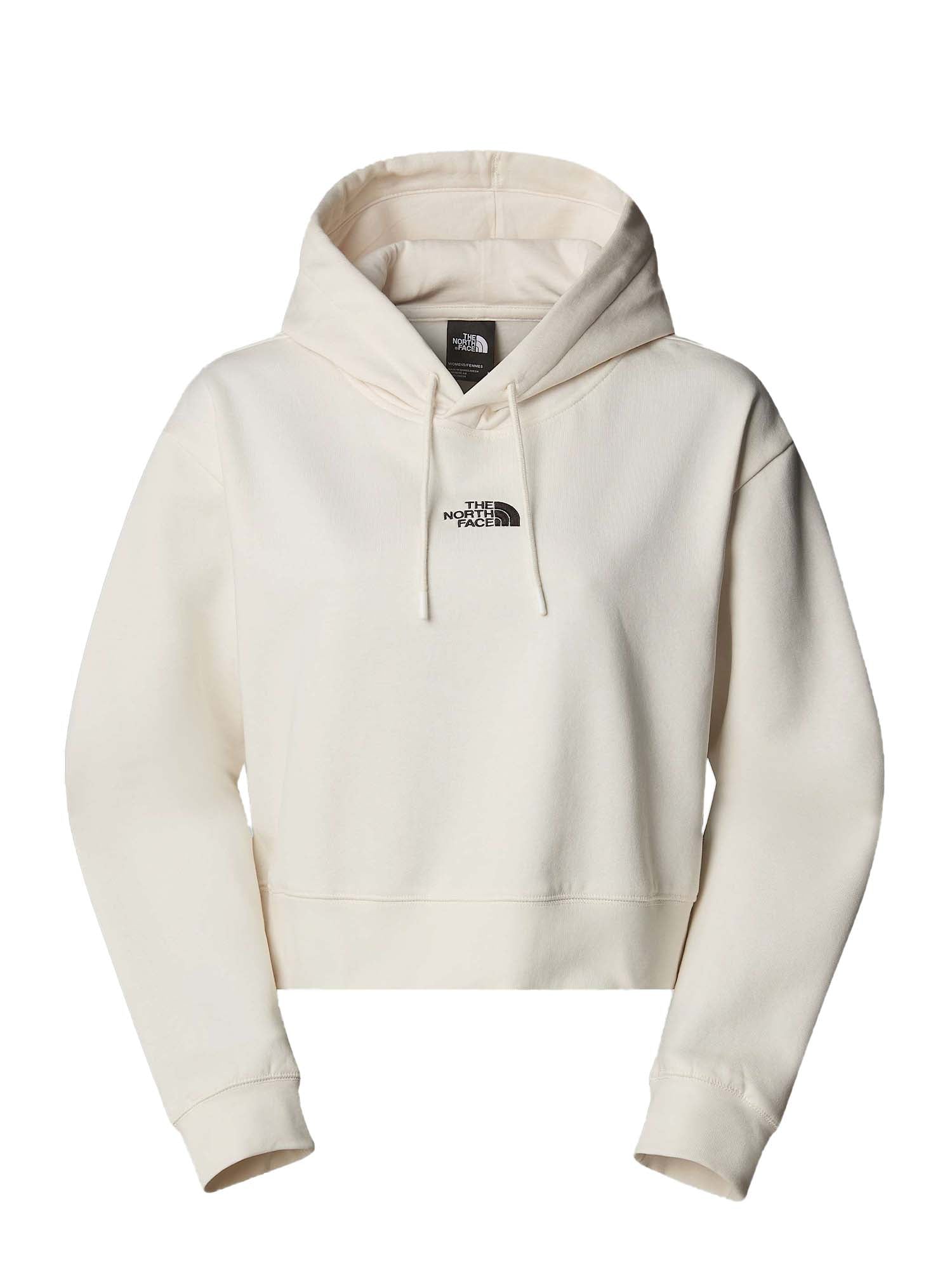 The North Face Felpa con cappuccio corta in vita Essential da donna Bianco