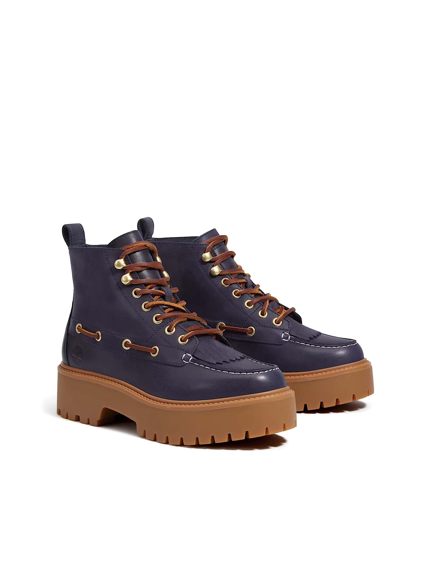 Timberland Stivale Sfrangiato con Plateau Stone Street da Donna Blu