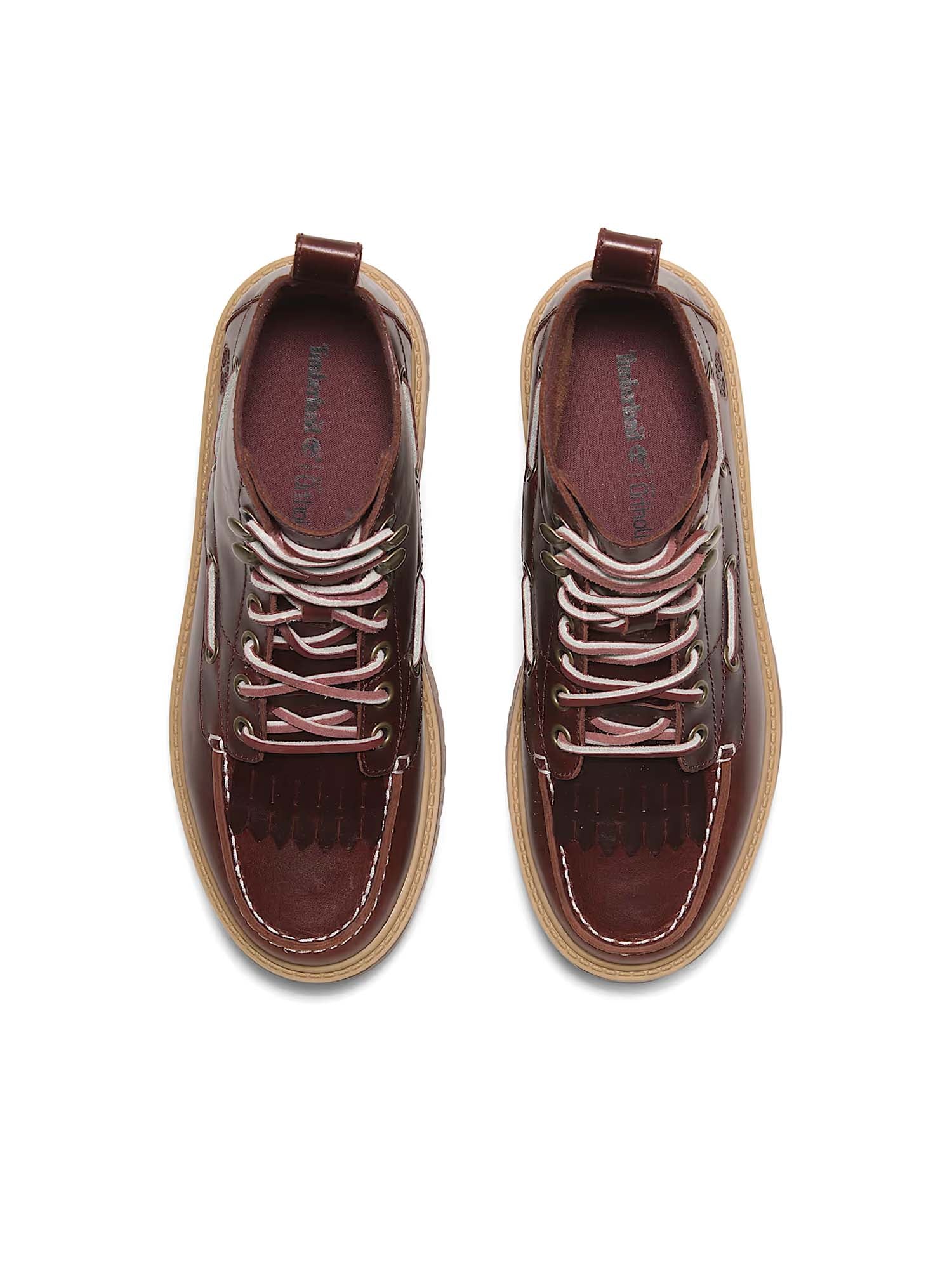 Timberland Stivale Sfrangiato con Plateau Stone Street da Donna Bordeaux