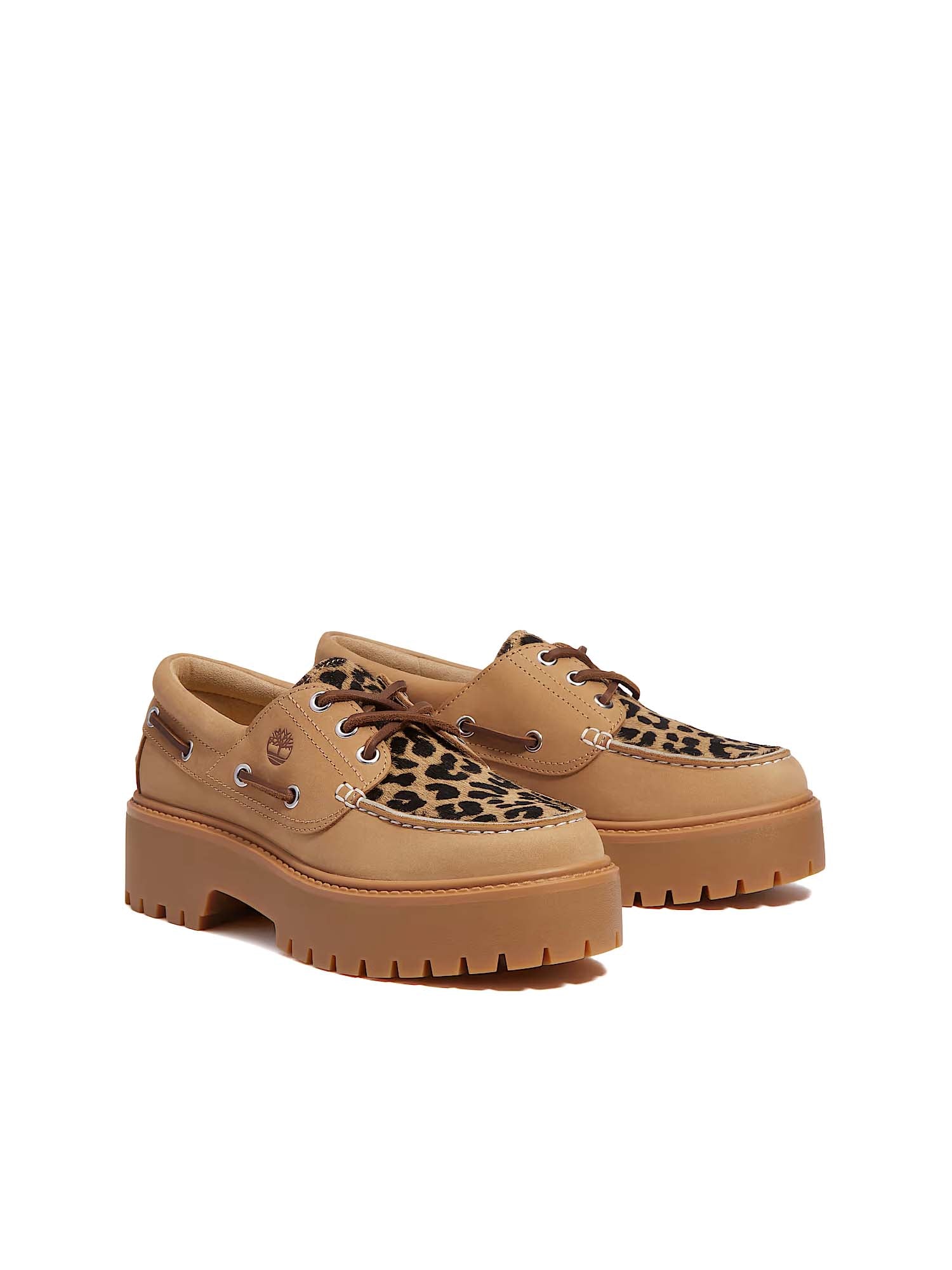 Timberland Scarpa da Barca con Plateau Stone Street da Donna Beige