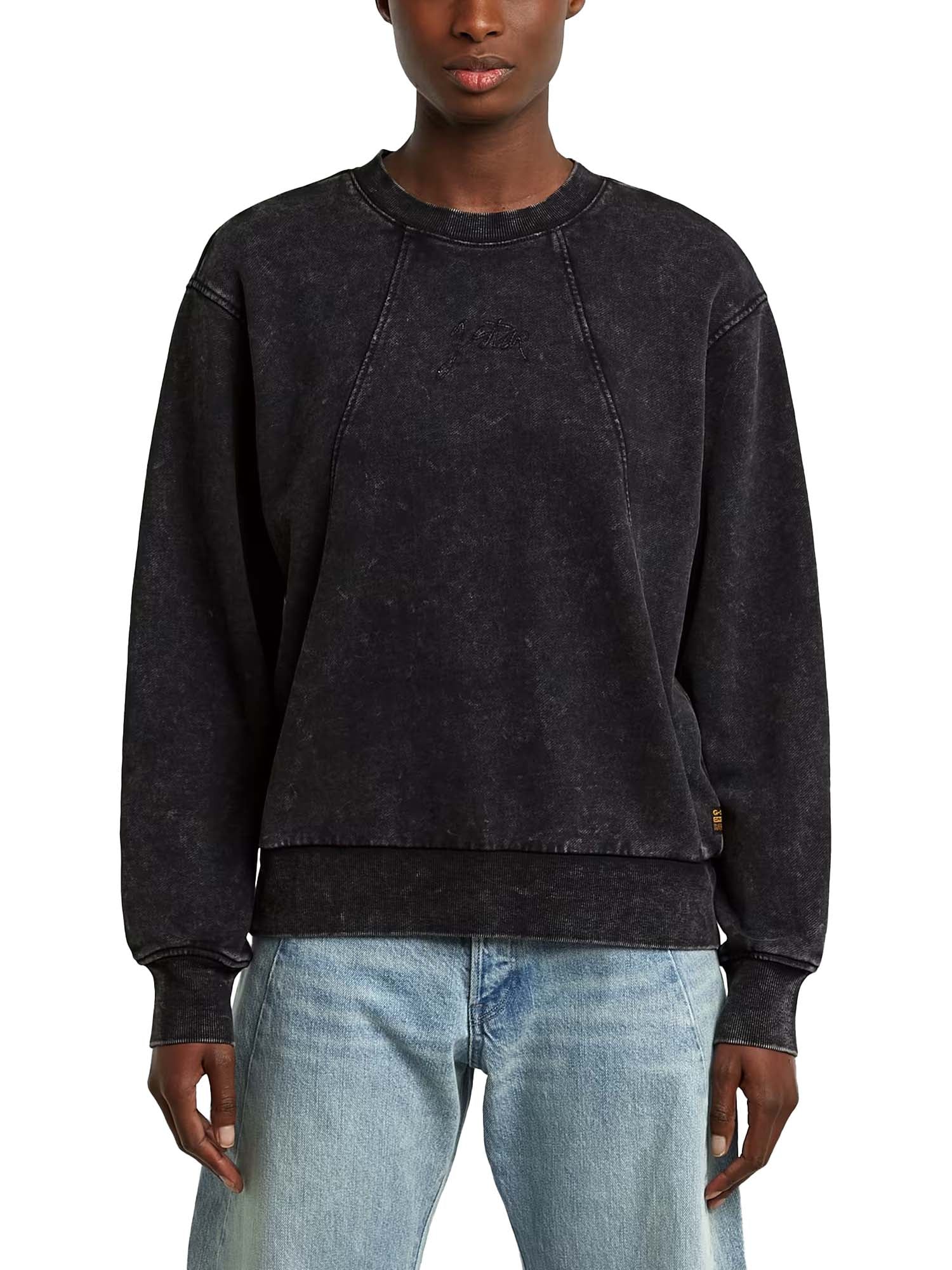 G-star Washed A Line Script Sweater da donna Nero
