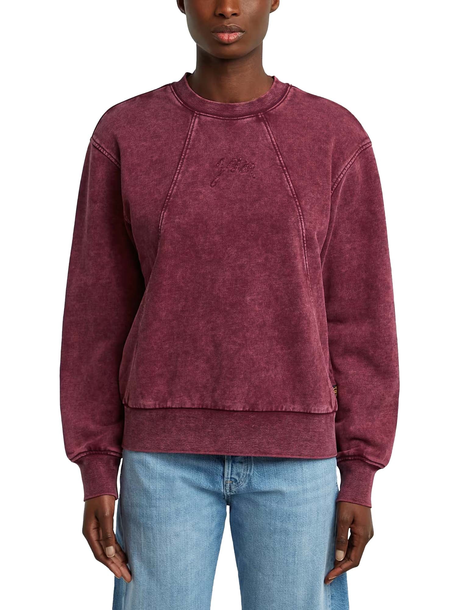 G-star Washed A Line Script Sweater da donna Bordeaux