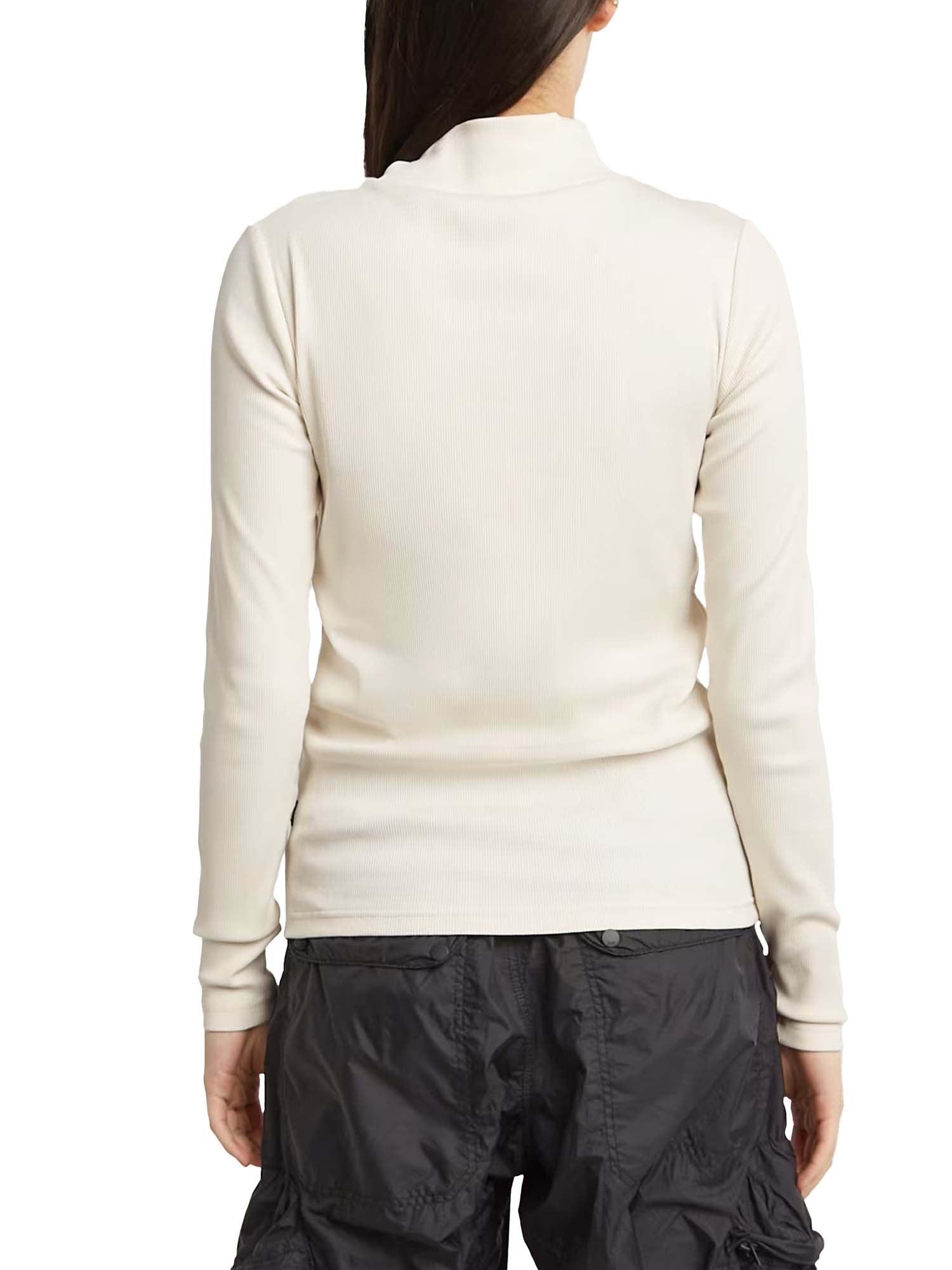 G-star A-Line Slim Rib Mock T-Shirt da donna Bianco