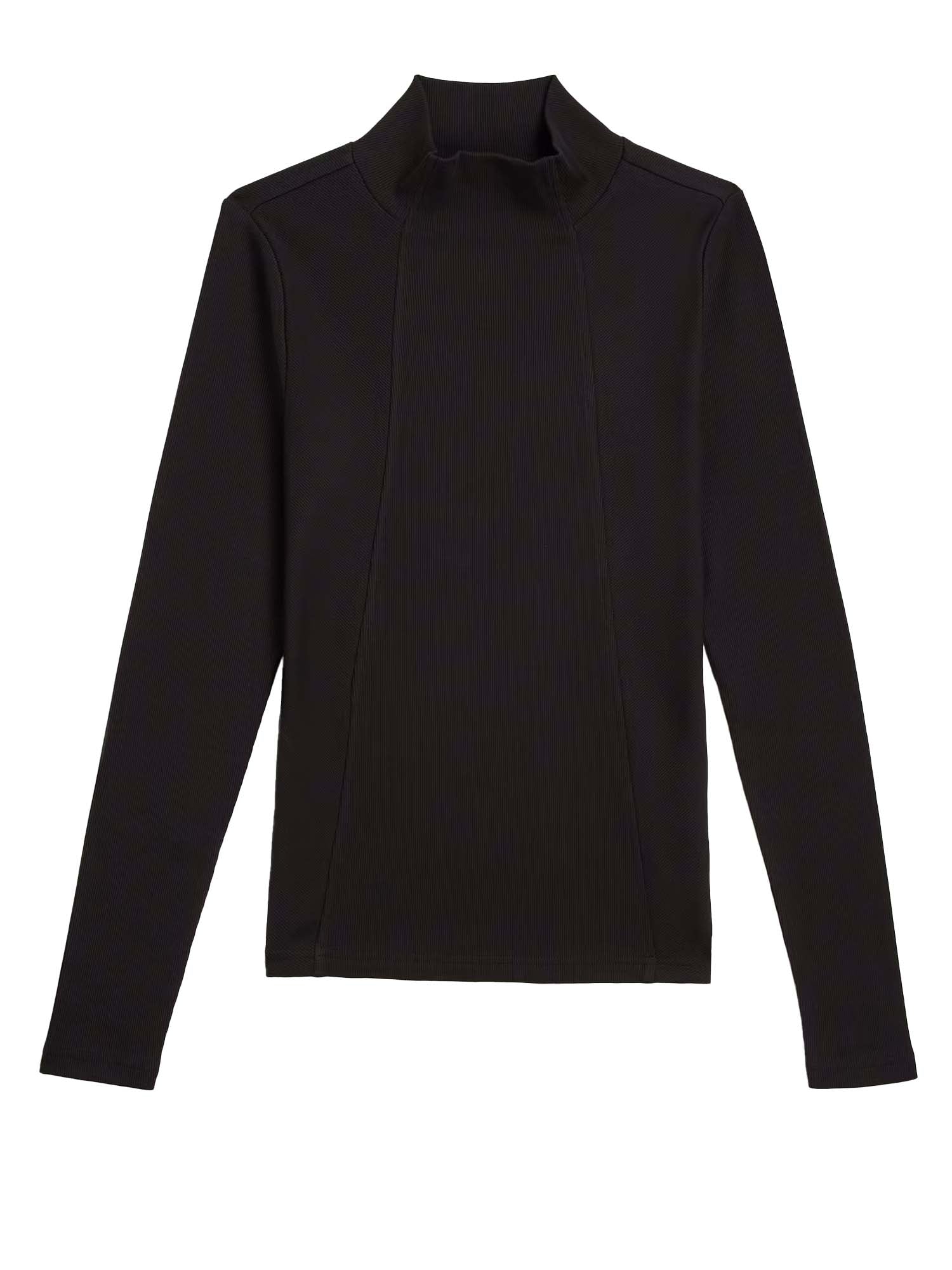 A-Line Slim Rib Mock T-Shirt da donna