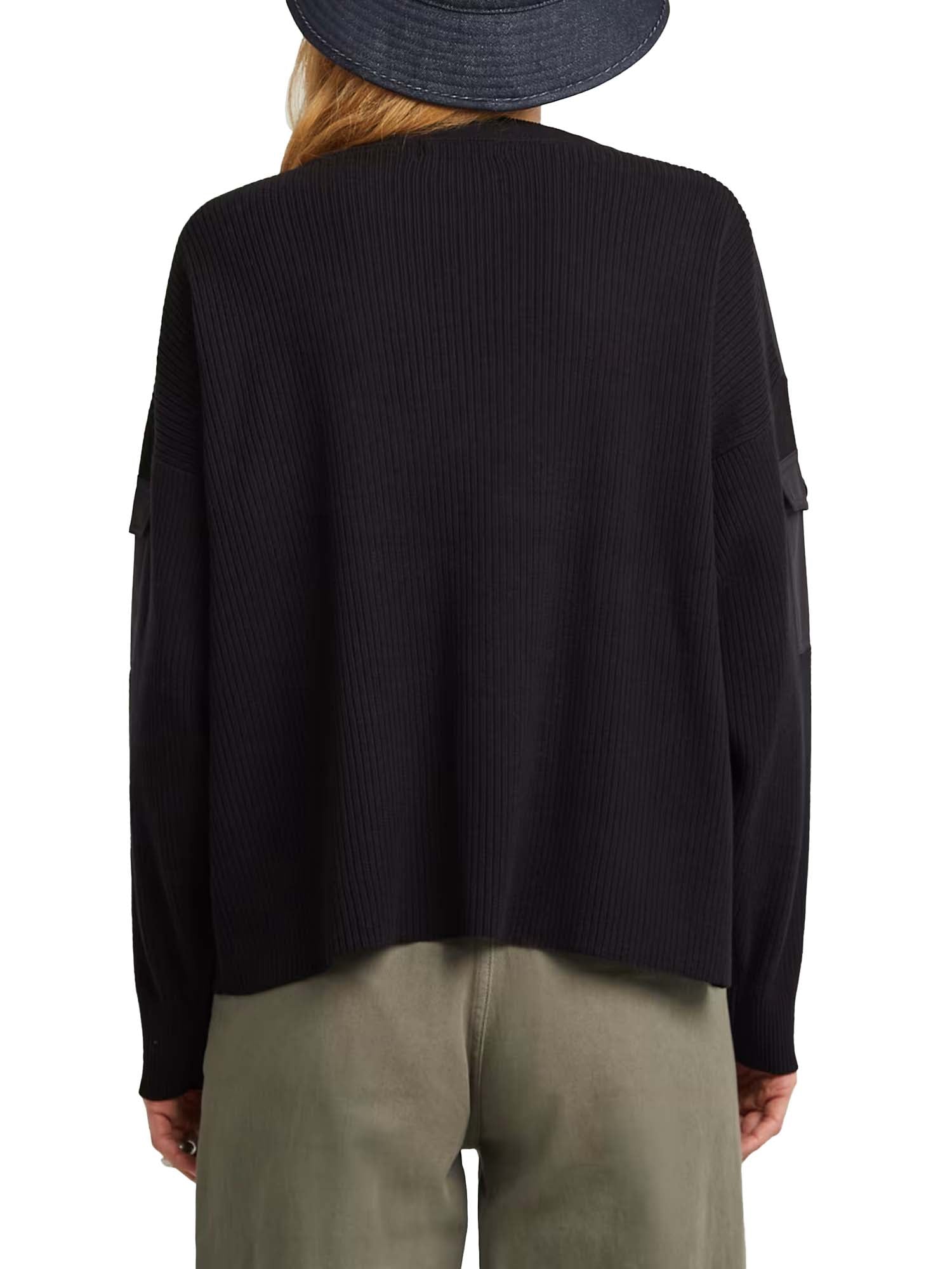 G-star Woven Mix Ribbed Knit da donna Nero