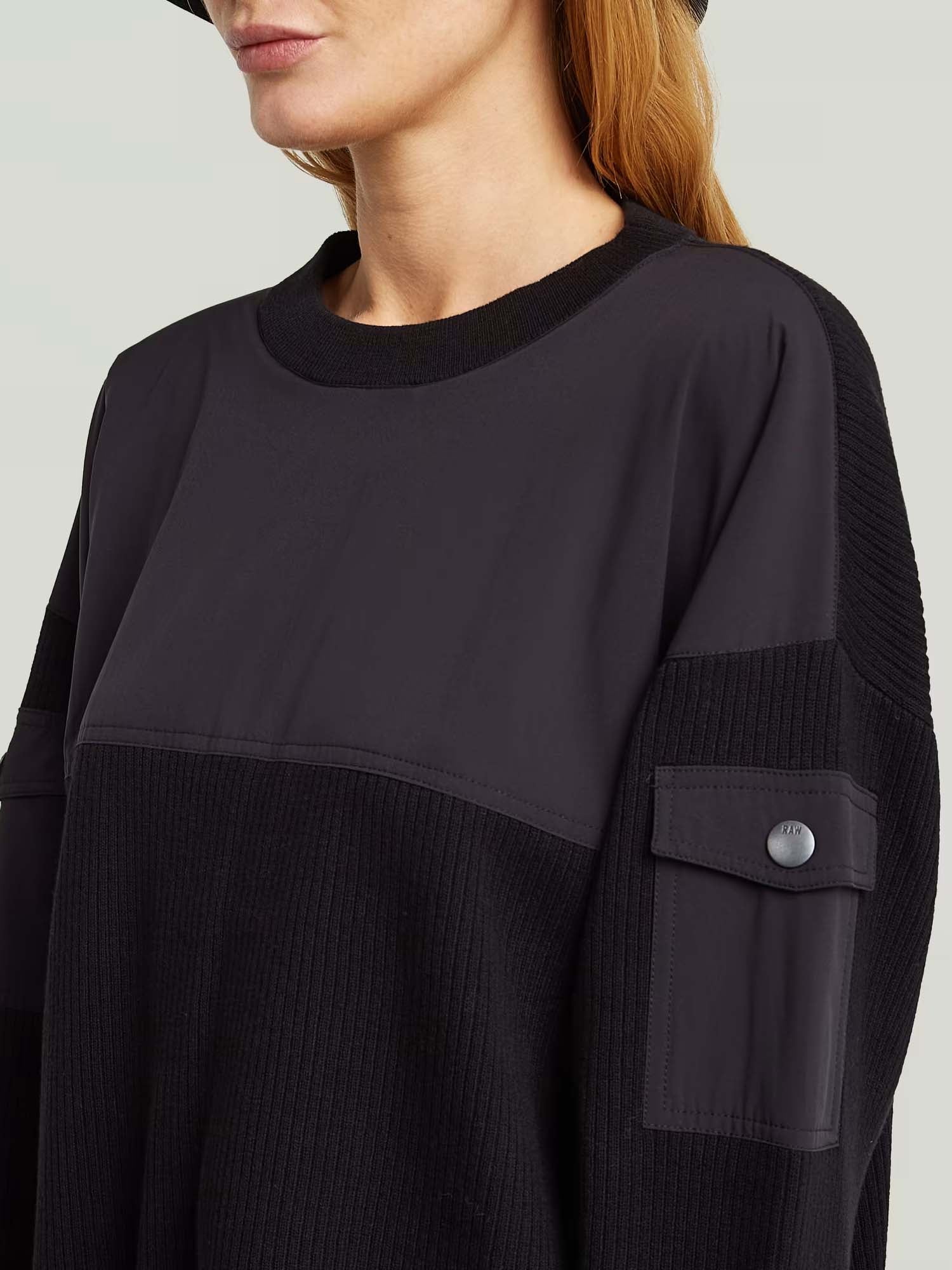 G-star Woven Mix Ribbed Knit da donna Nero