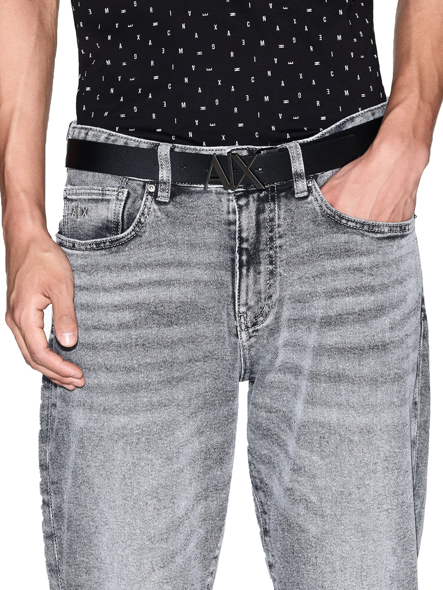 Armani Exchange Jeans Slim Fit Denim Stretch Uomo Grigio