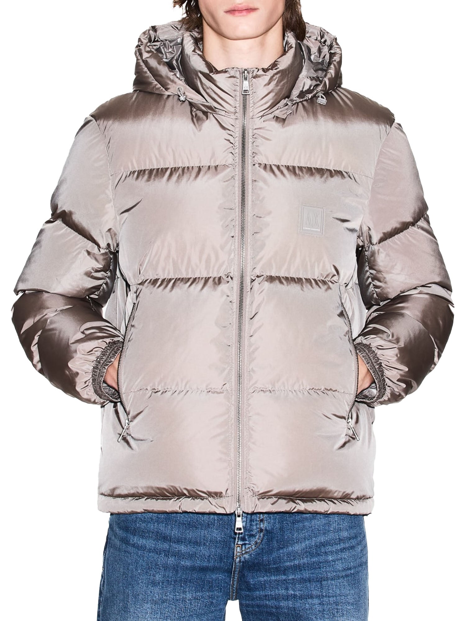 Armani Exchange Piumino Cappuccio Uomo Beige