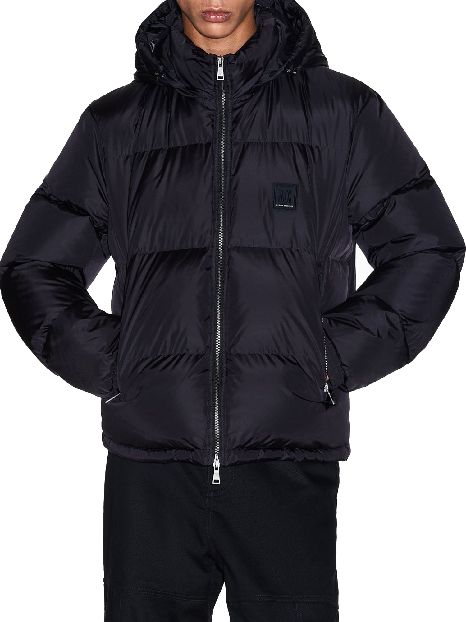 Armani Exchange Piumino Cappuccio Uomo Nero