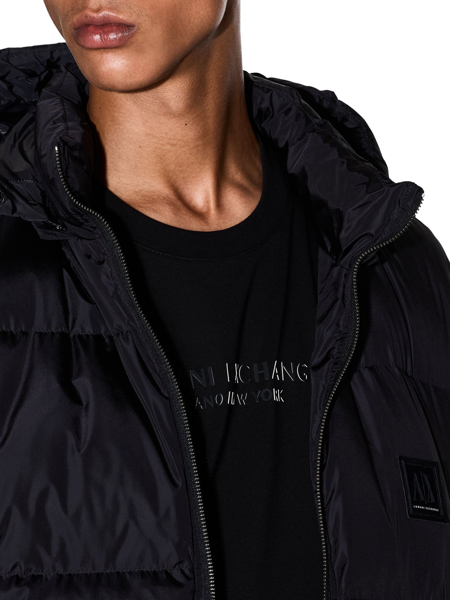 Armani Exchange Piumino Cappuccio Uomo Nero