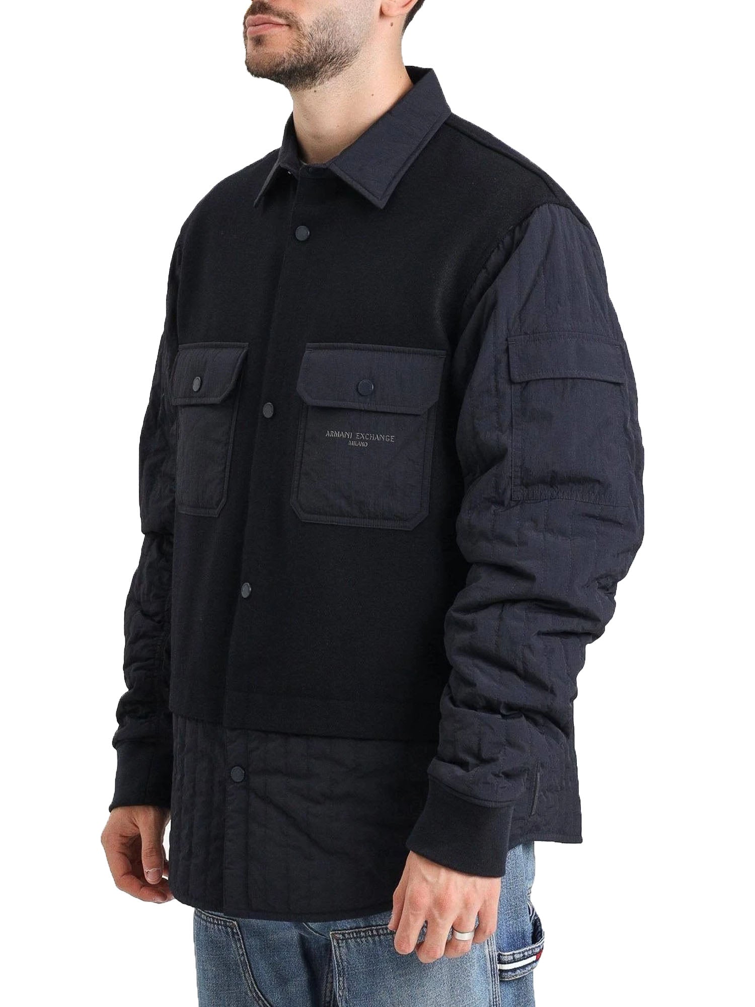 Armani Exchange Giacca Hibryd Uomo Blu