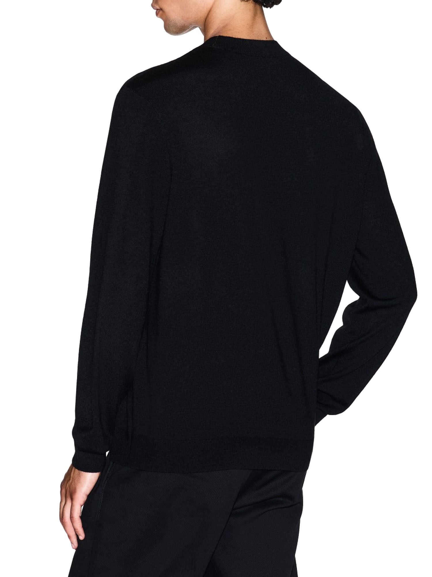 Armani Exchange Maglione Girocollo Patch Uomo Nero