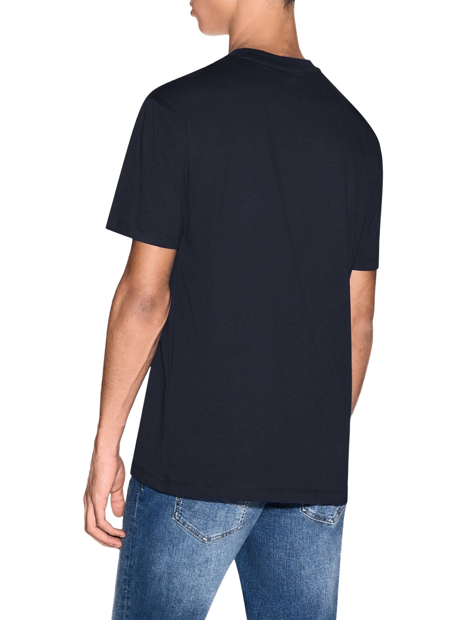 Armani Exchange T-shirt a manica corta con ricamo Blu
