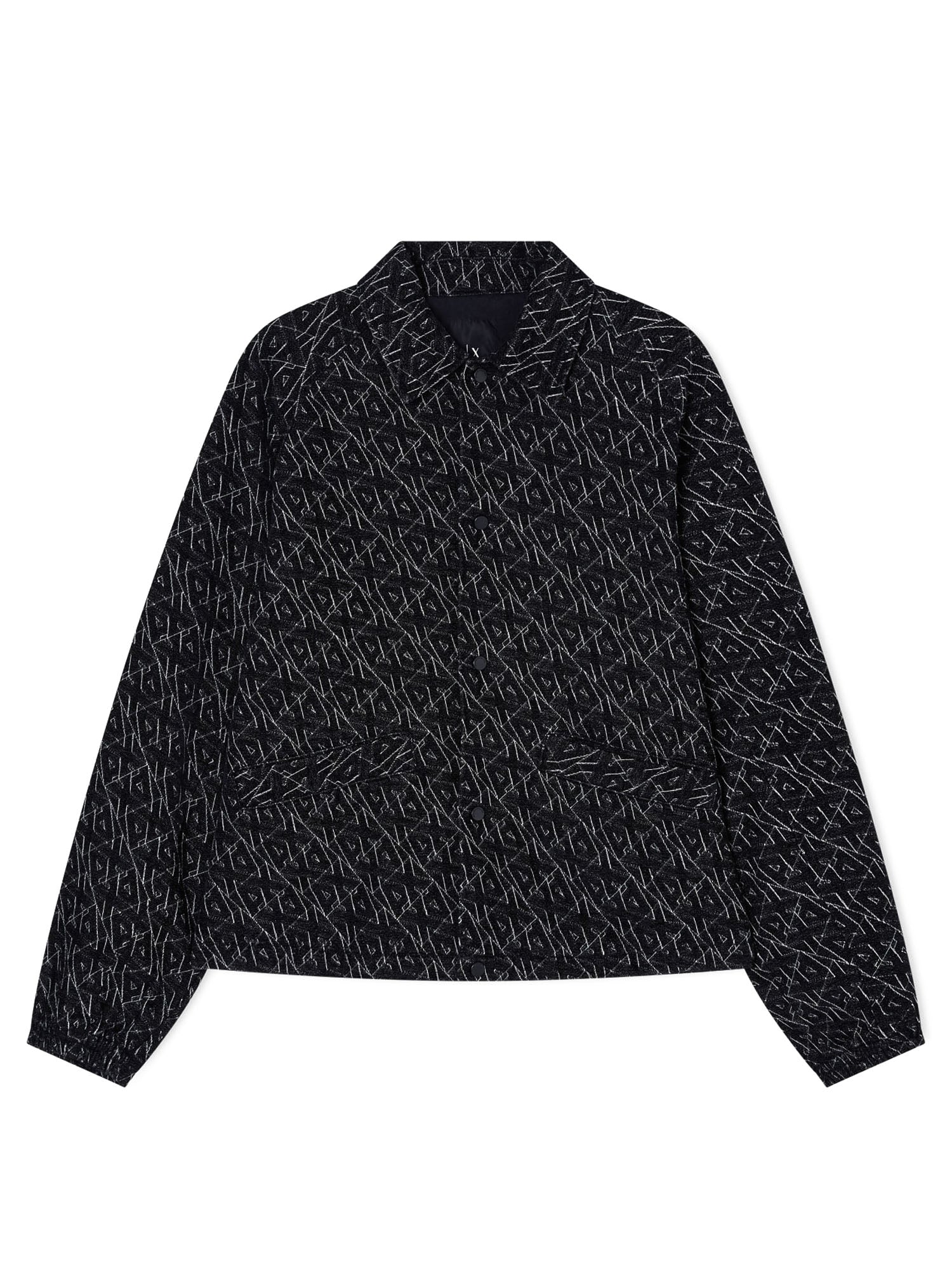 Armani Exchange Jacquard Blouson Allover Logo Nero