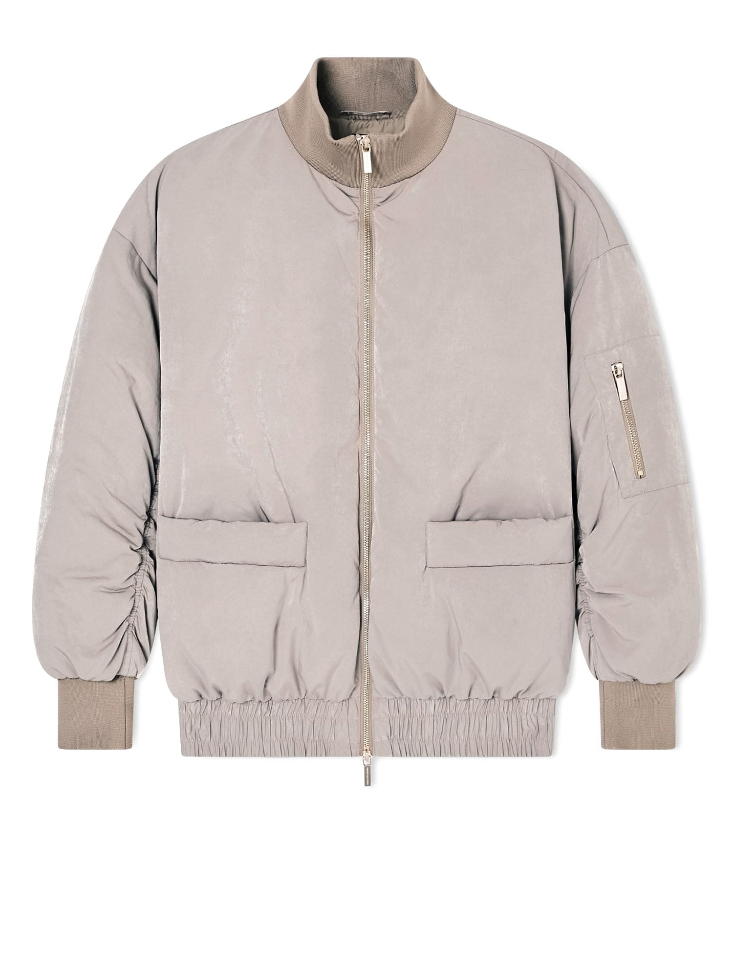 Armani Exchange Recycled Nylon Bomber Jacket Beige