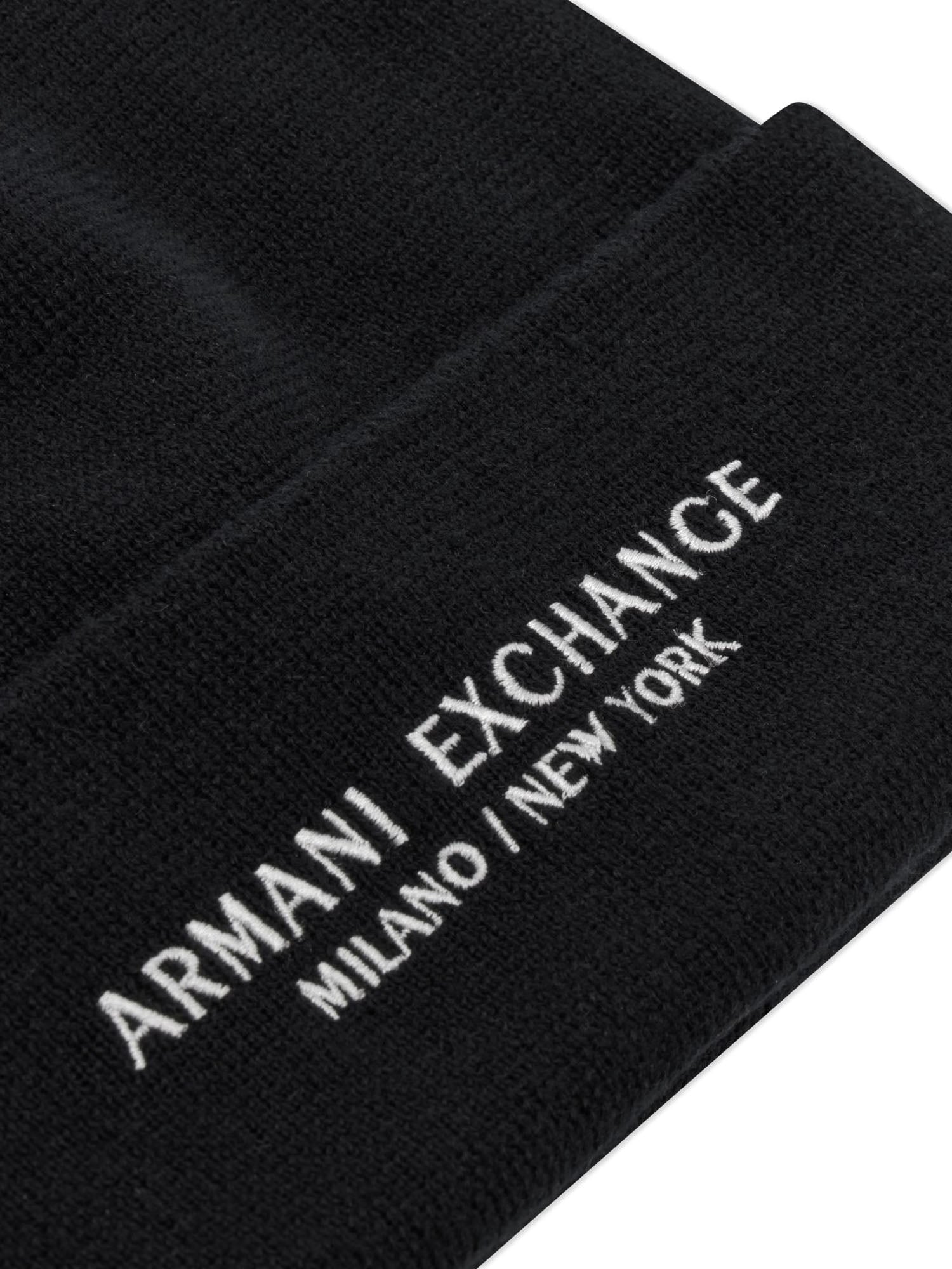 Armani Exchange Beanie Cappello Uomo Nero