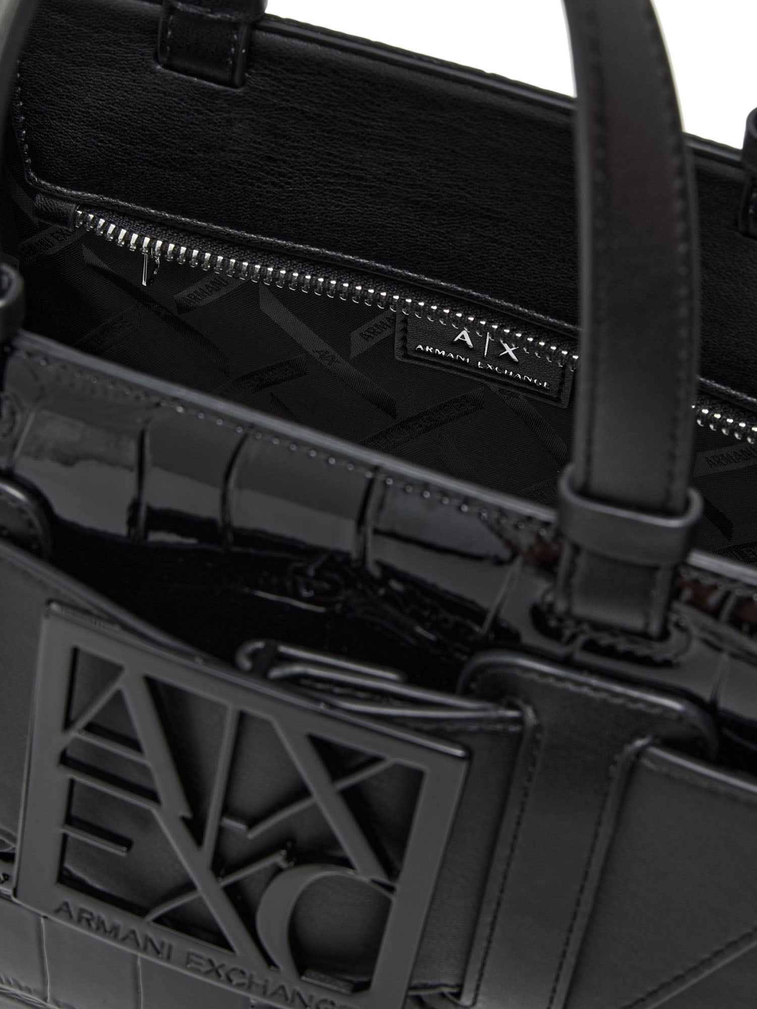 Armani Exchange Coconut Tote Bag Logo Nero