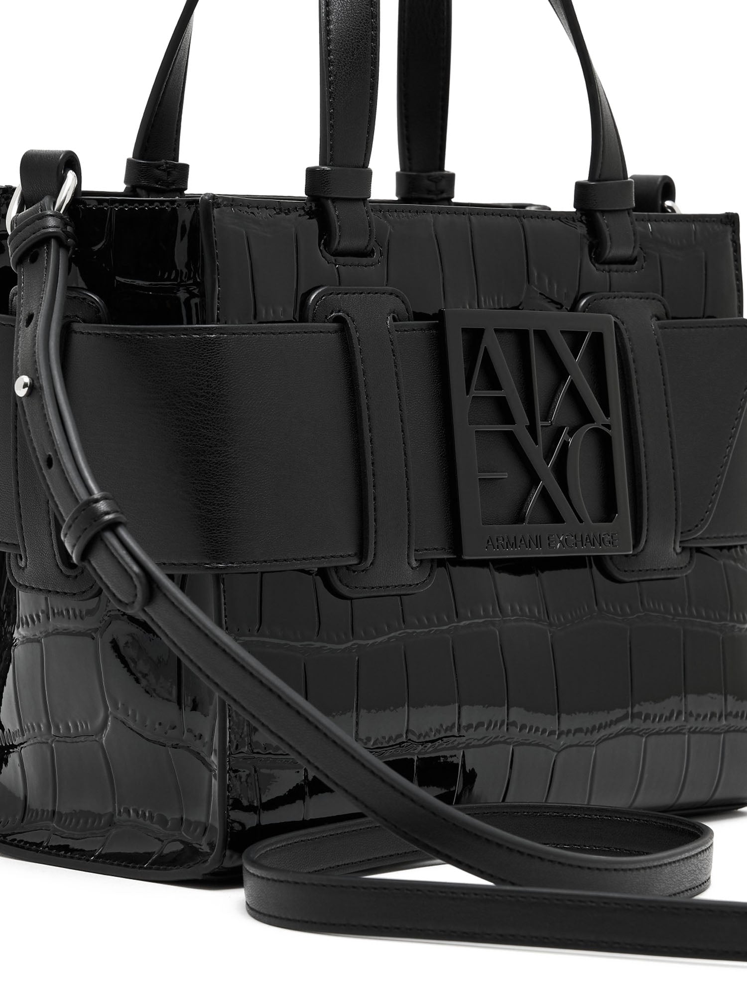Armani Exchange Coconut Tote Bag Logo Nero