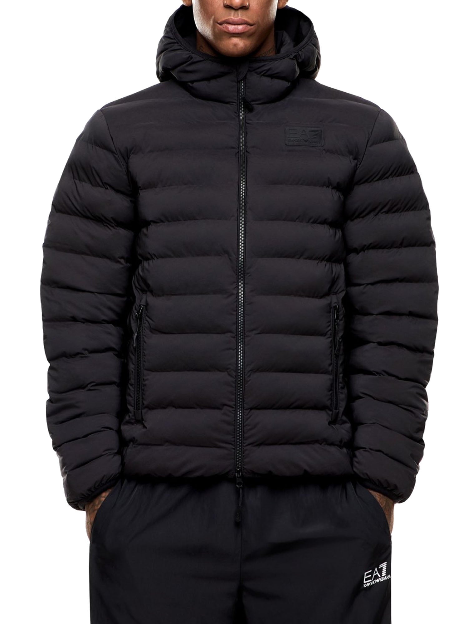 Ea7 Technical fabric Padded Hood Uomo Nero
