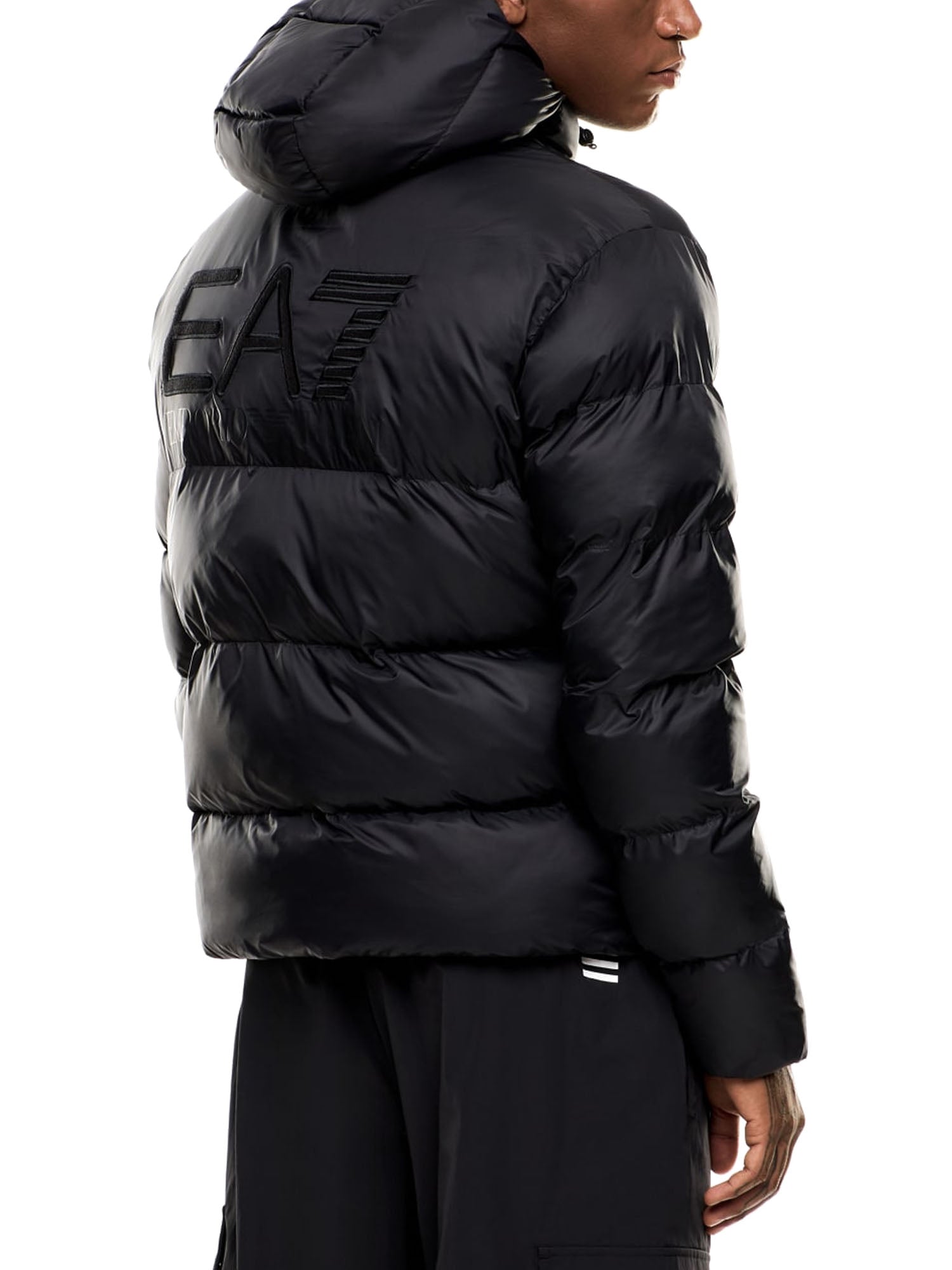 Ea7 Piumino Tessuto Tecnico con Cappuccio Uomo Nero