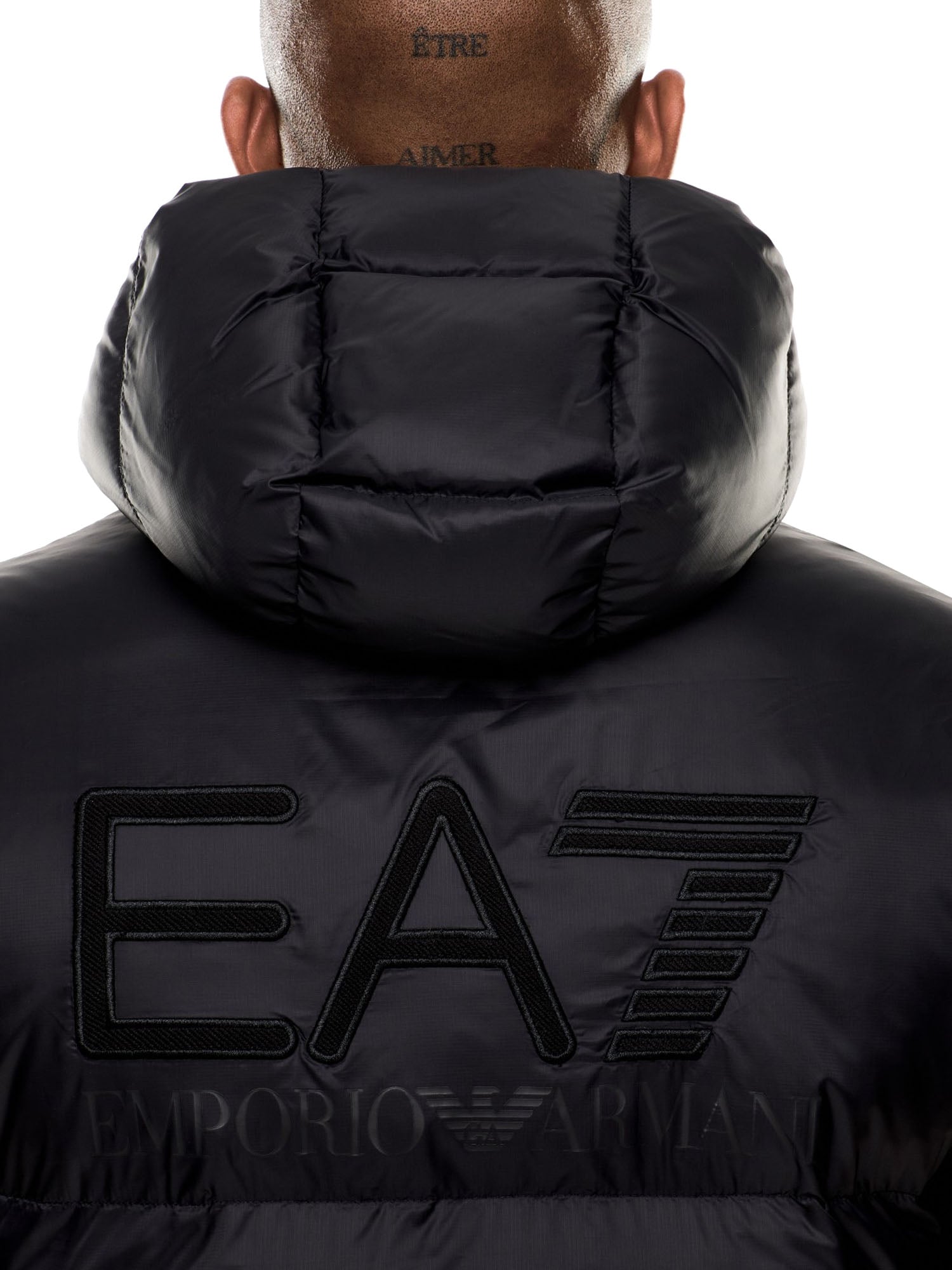 Ea7 Piumino Tessuto Tecnico con Cappuccio Uomo Nero