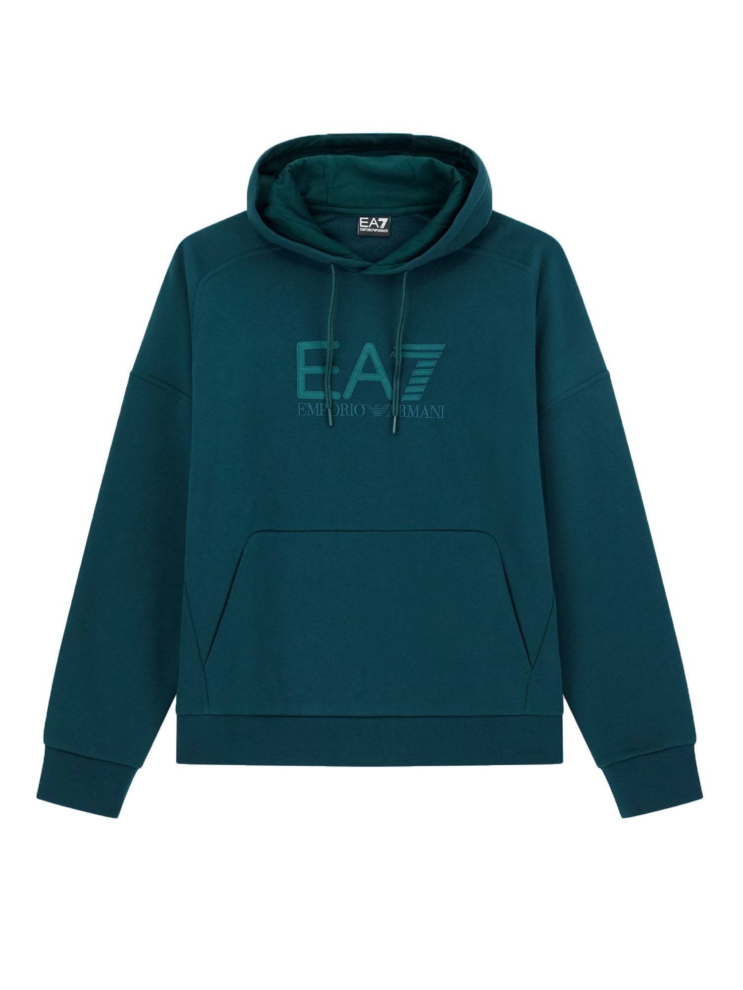Ea7 Felpa Cappuccio Misto Cotone Uomo Verde