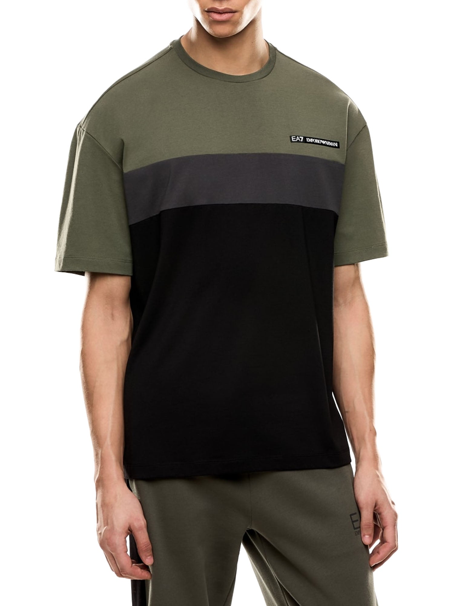 Ea7 T-Shirt Block Athletic Uomo Verde