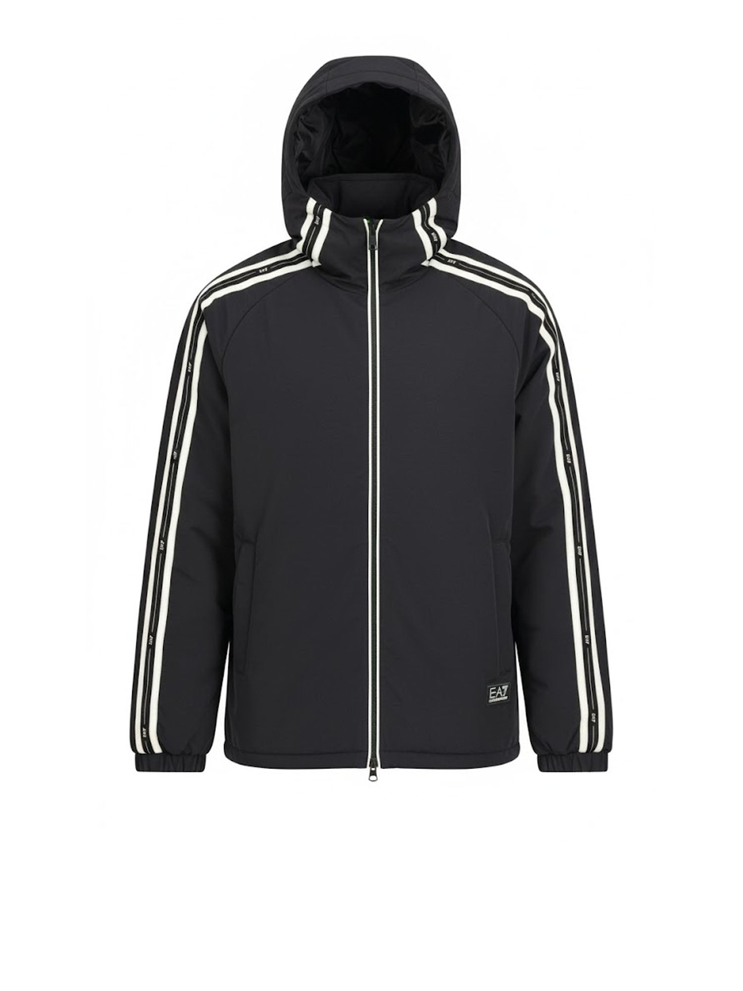 Ea7 Piumino Uomo Con Bande Logate Nero