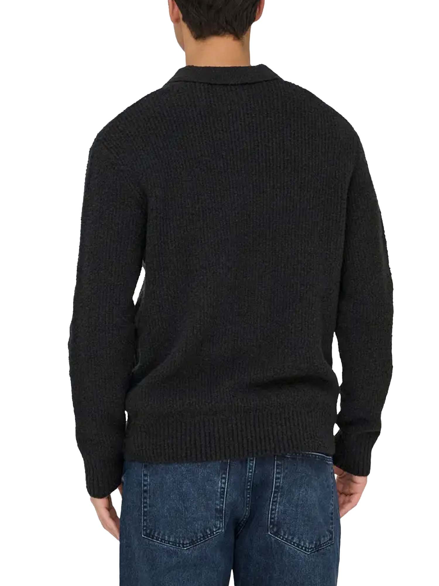 Only & Sons Polo Dale Life Relaxed LS Nero