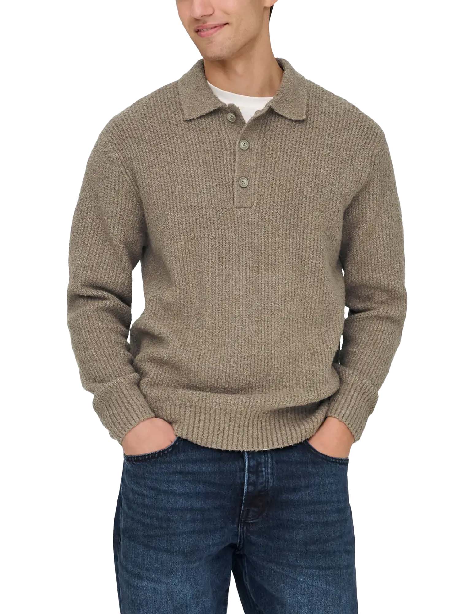 Only & Sons Polo Dale Life Relaxed LS Marrone