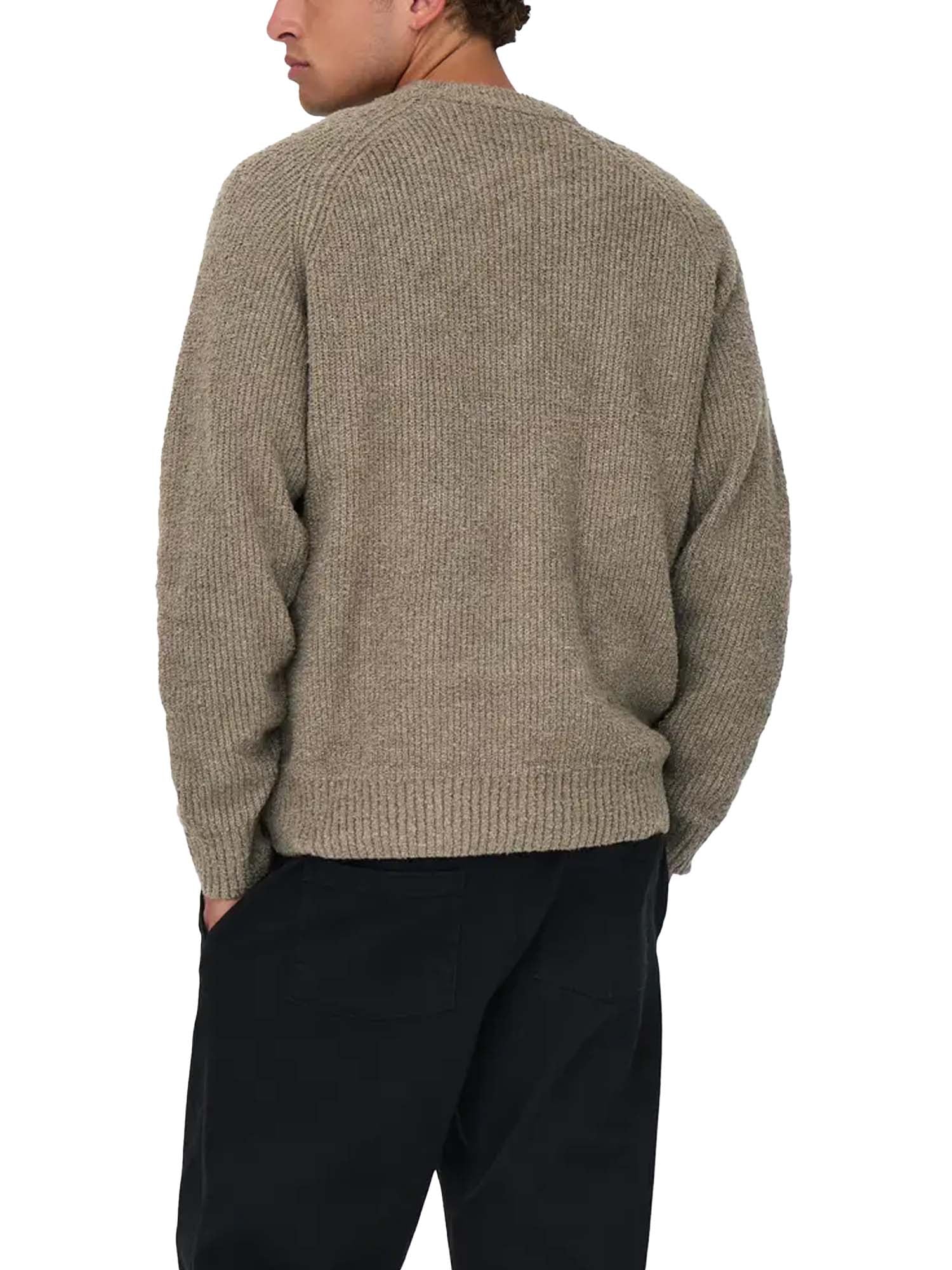 Only & Sons Maglione Dale Life Relaxed LS Raglan Marrone