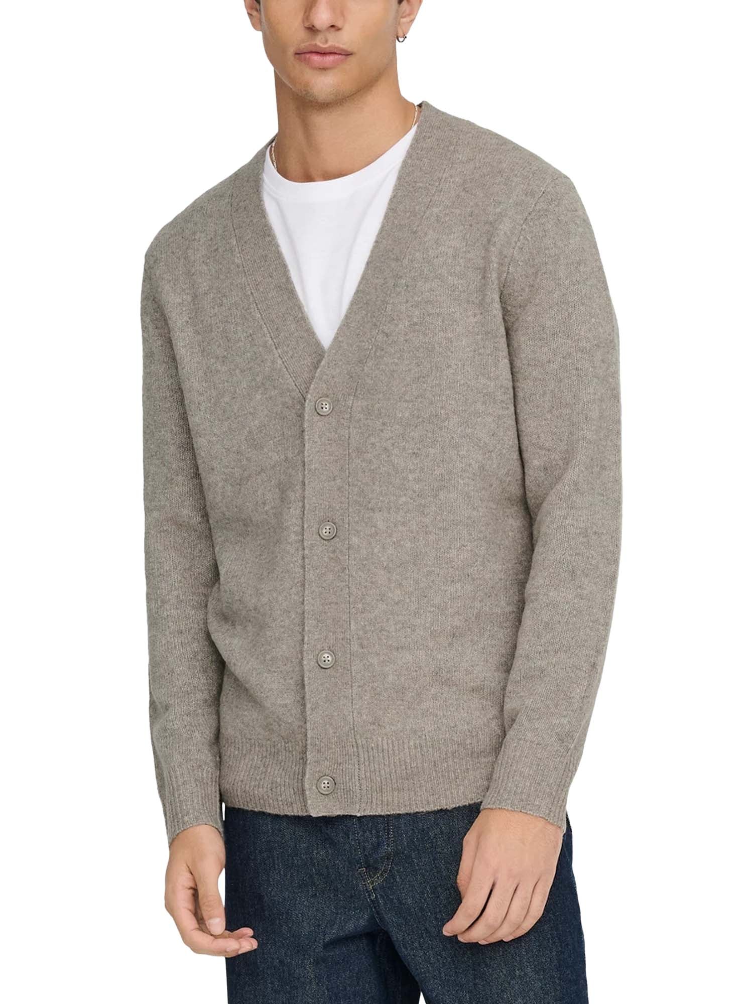 Only & Sons Cardigan Ray in maglia Marrone
