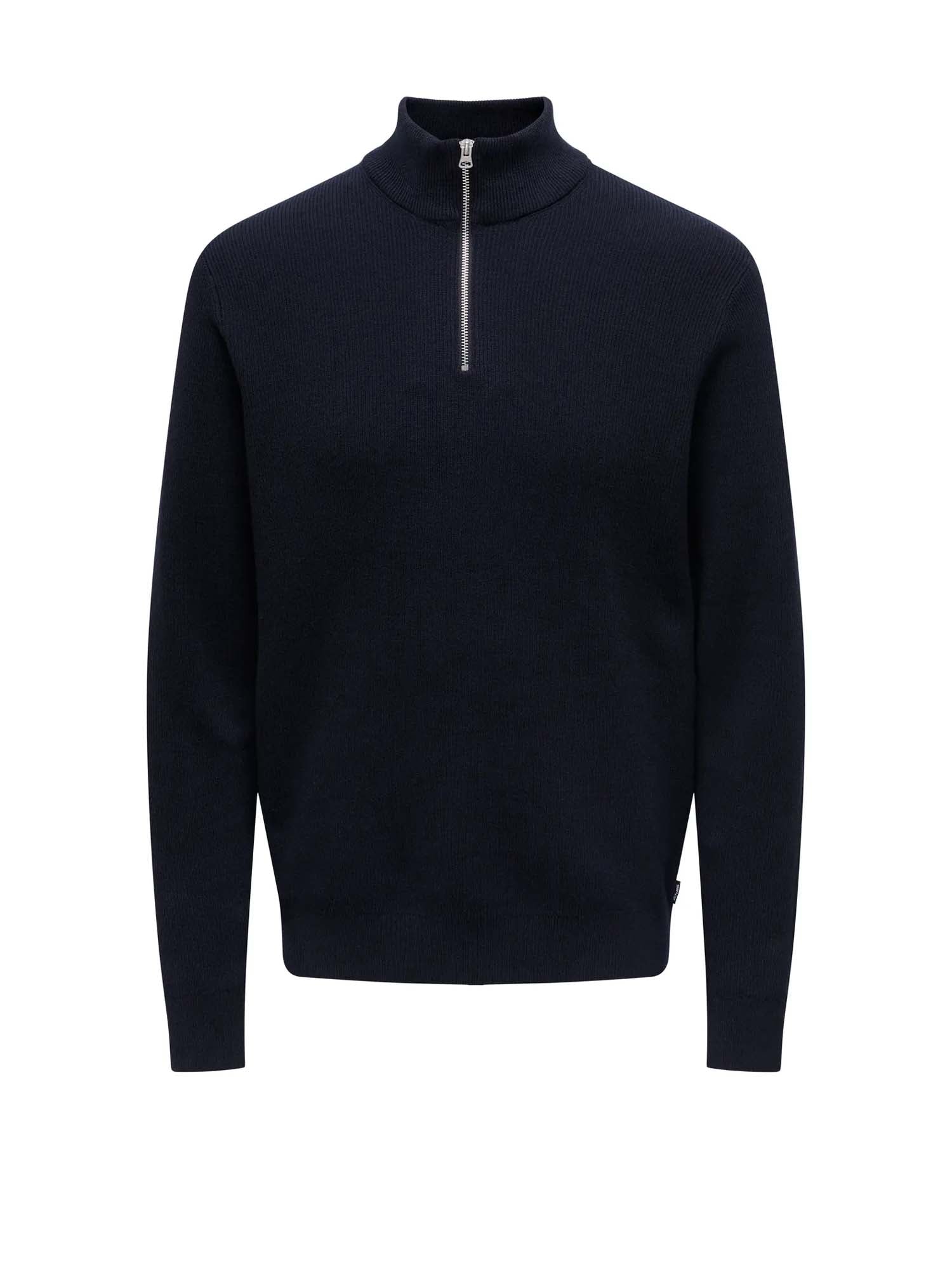 Only & Sons Maglione Phil Reg 12 Struc Half Zip Blu