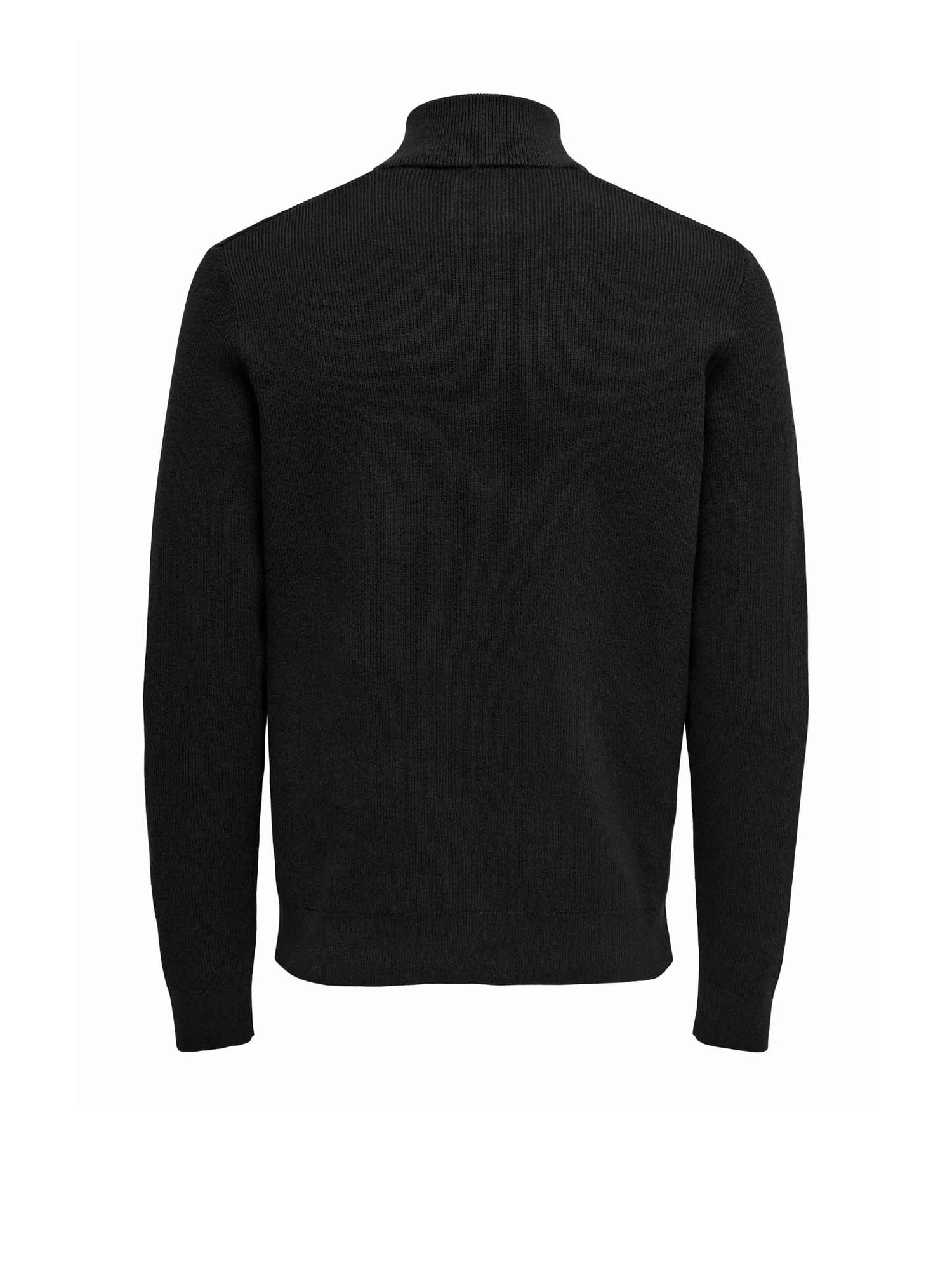 Only & Sons Maglione Phil Reg 12 Struc Half Zip Nero