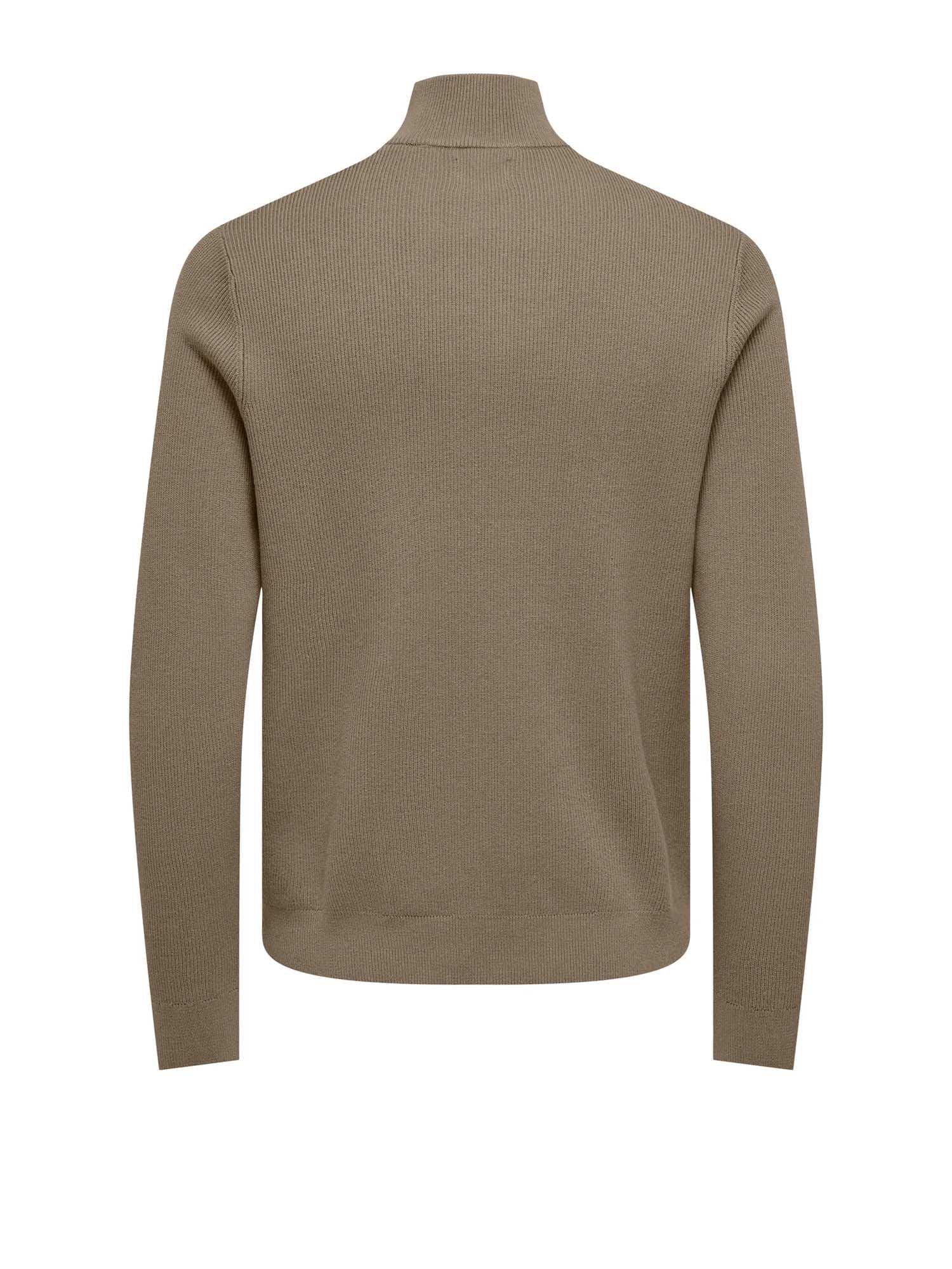 Only & Sons Maglione Phil Reg 12 Struc Half Zip Marrone