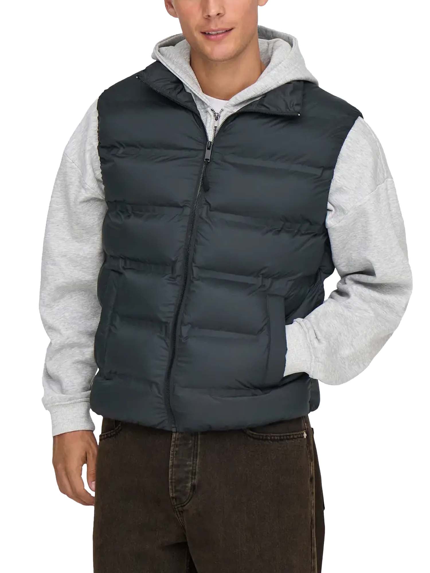 Only & Sons Gilet Union Seamless Life Puffer Nero