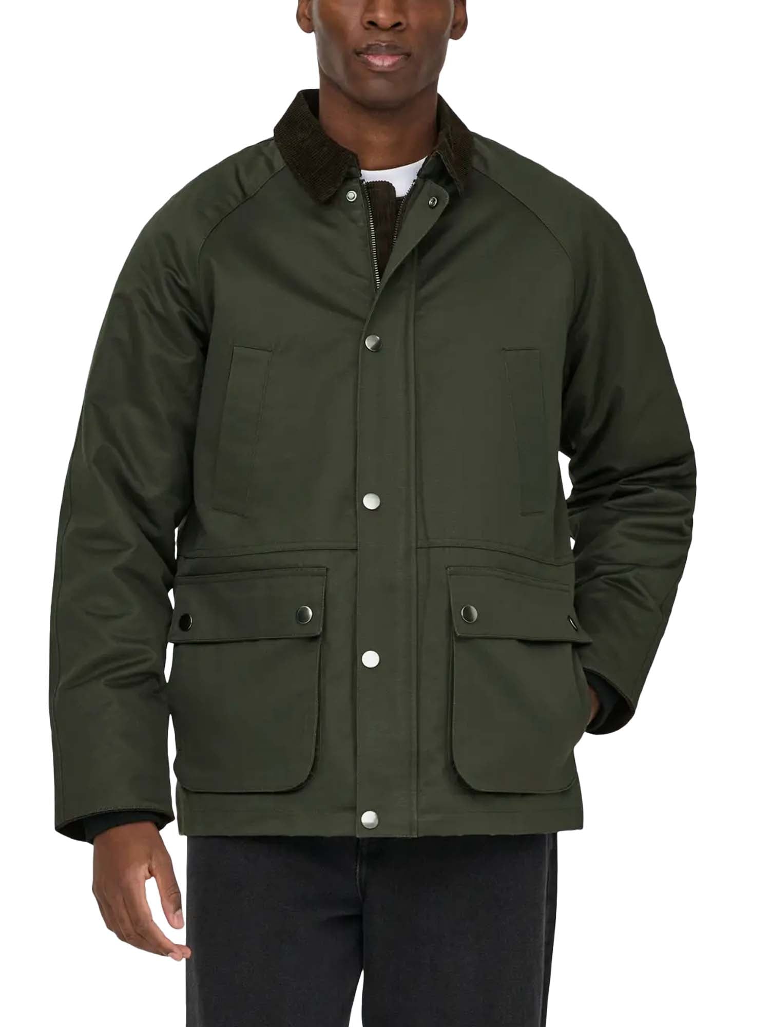 Only & Sons Giacca Bob Waxed Verde