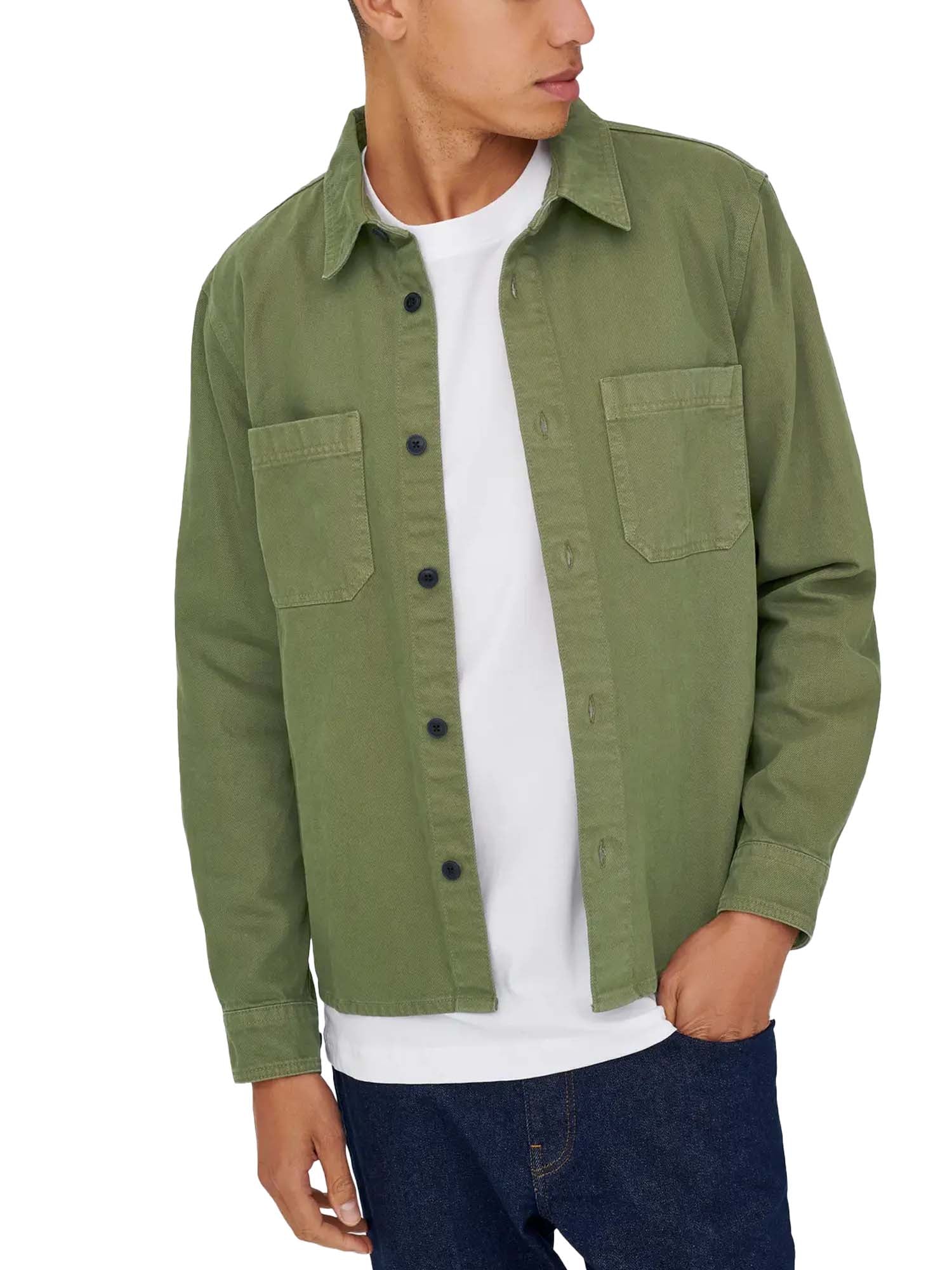 Only & Sons Camicia Times 0348 Regular Verde