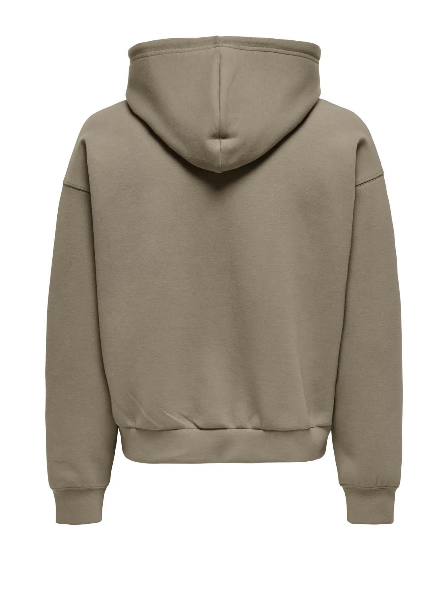 Only & Sons Felpa Goyle Boxy LS Scuba Zip Marrone