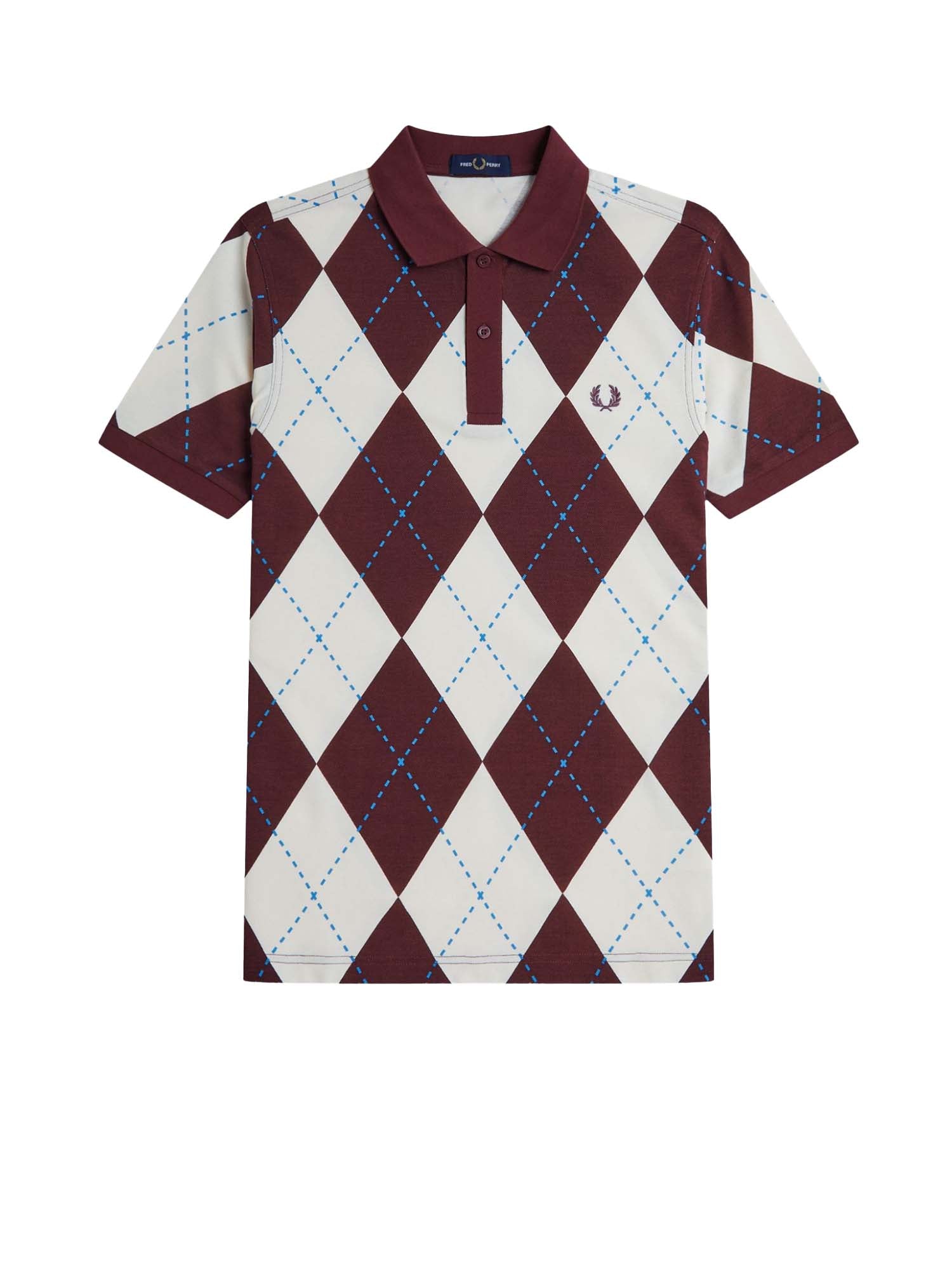Fred Perry Polo con stampa Argyle Bianco