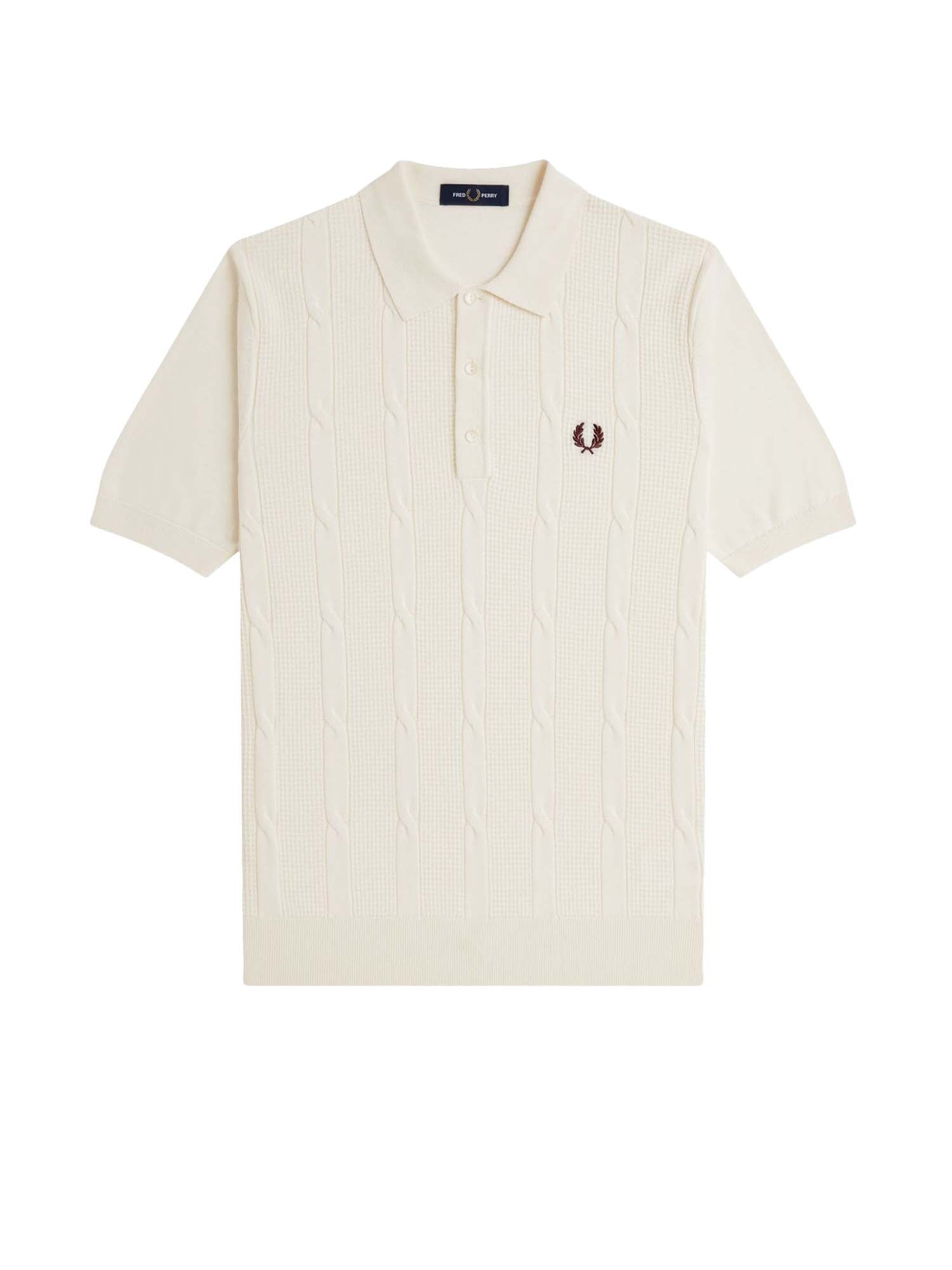 Polo en maille torsadée texturée