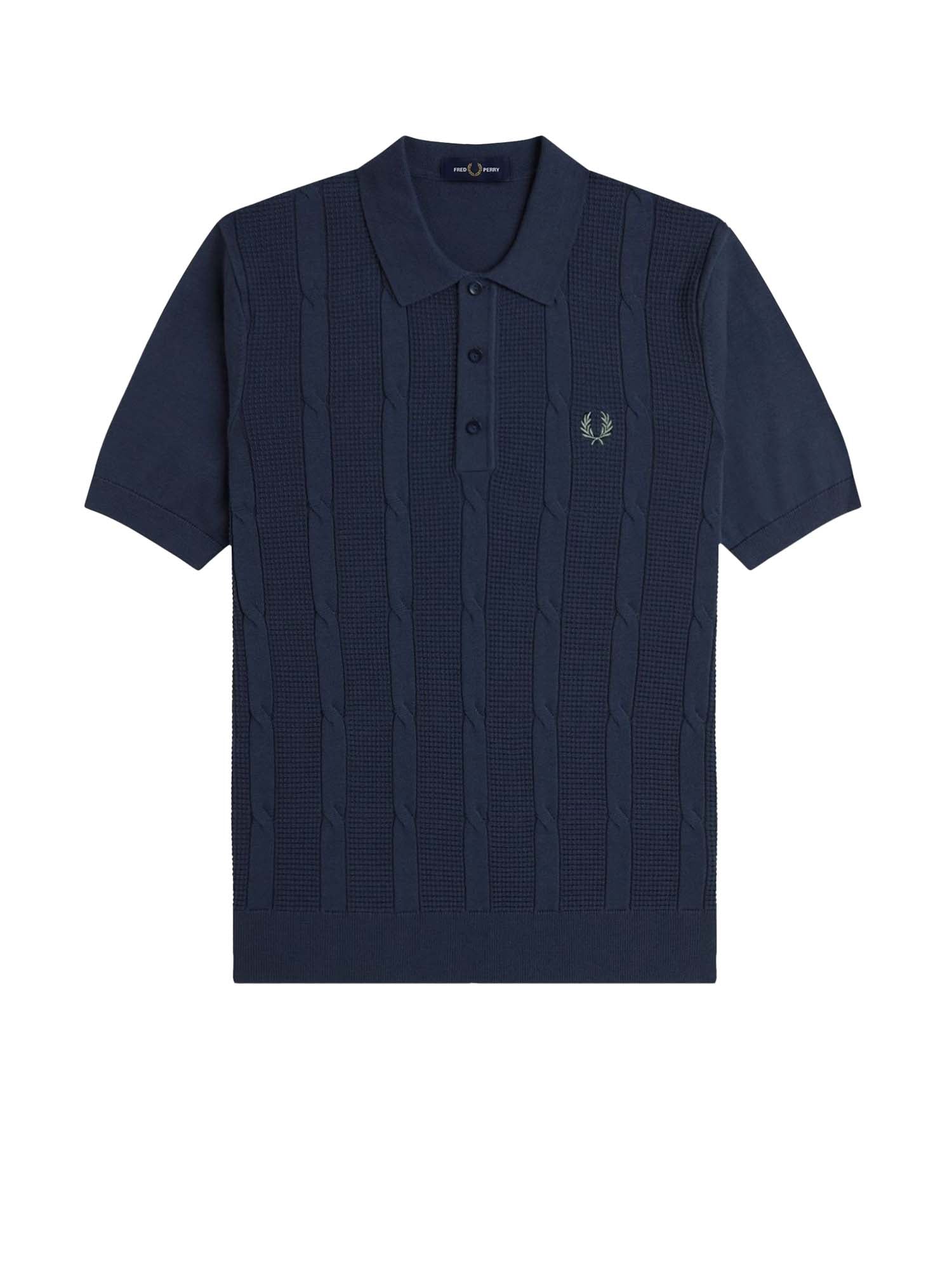 Polo en maille torsadée texturée