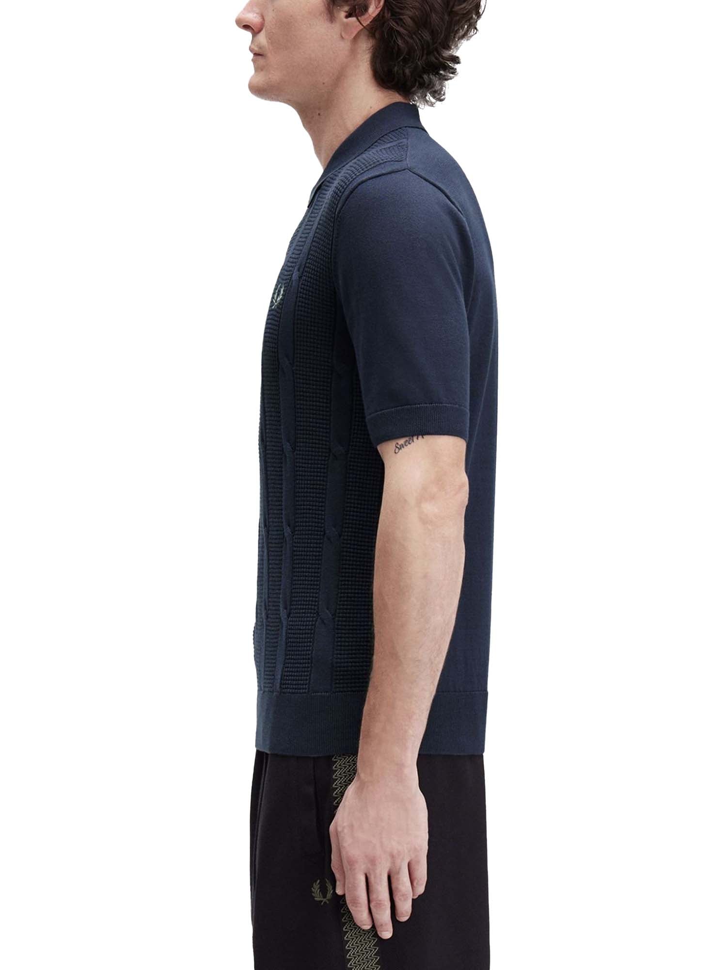 Fred Perry Polo in maglia a trecce textured Blu
