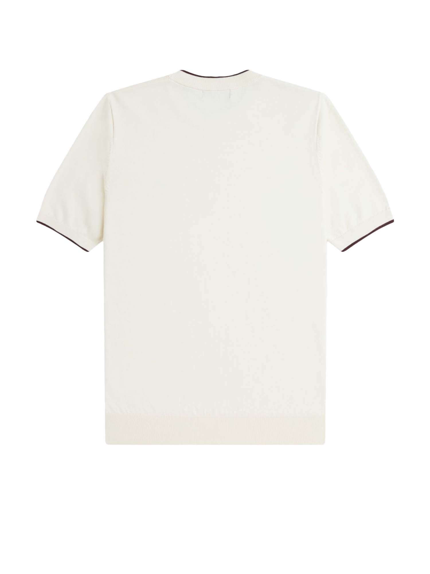 Fred Perry T-shirt in maglia con davanti textured Bianco