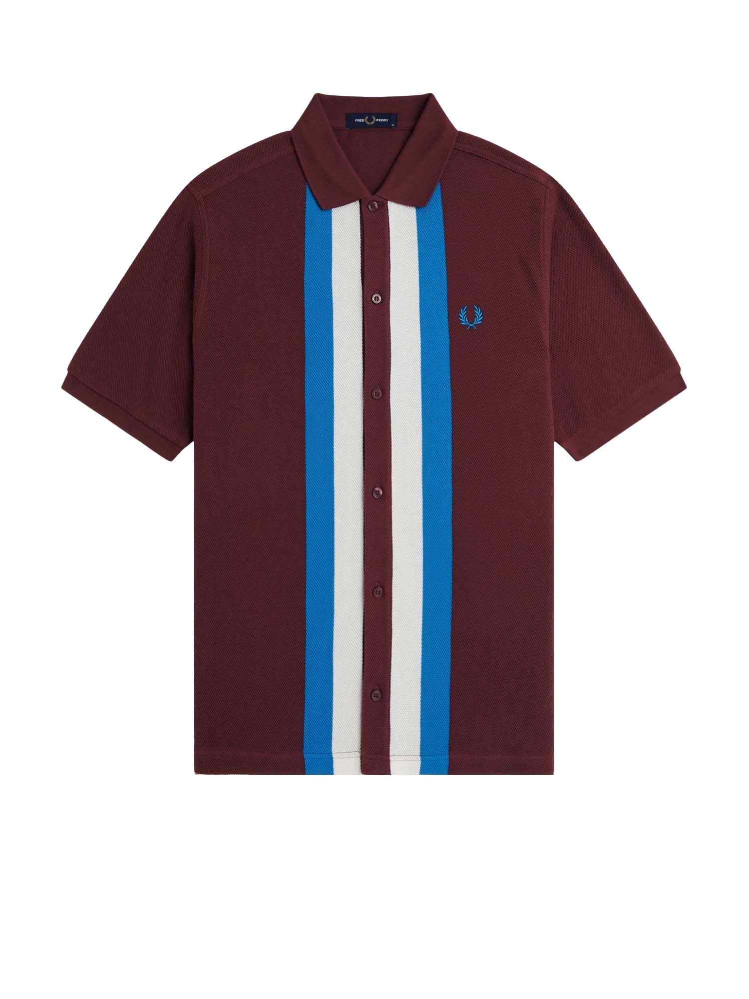 Fred Perry Polo a pannelli con bottoni Bordeaux