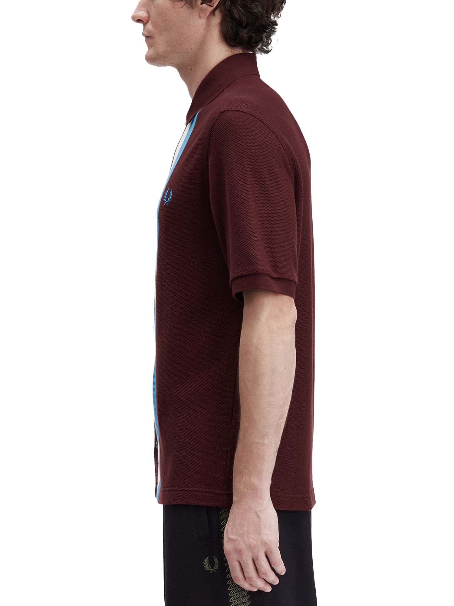 Fred Perry Polo a pannelli con bottoni Bordeaux